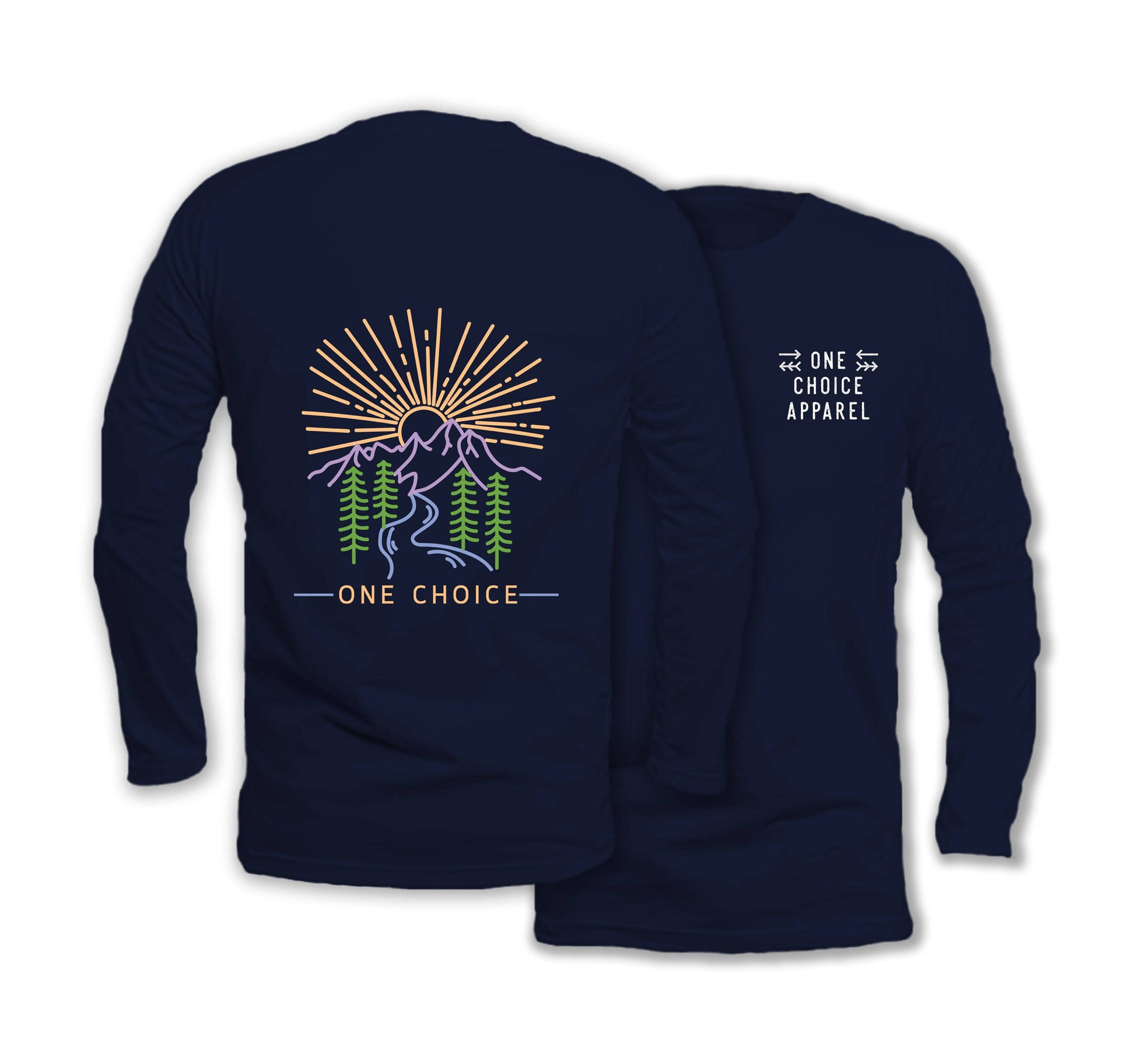 Sunrise Scene - Long Sleeve Organic Cotton T-Shirt - One Choice Apparel