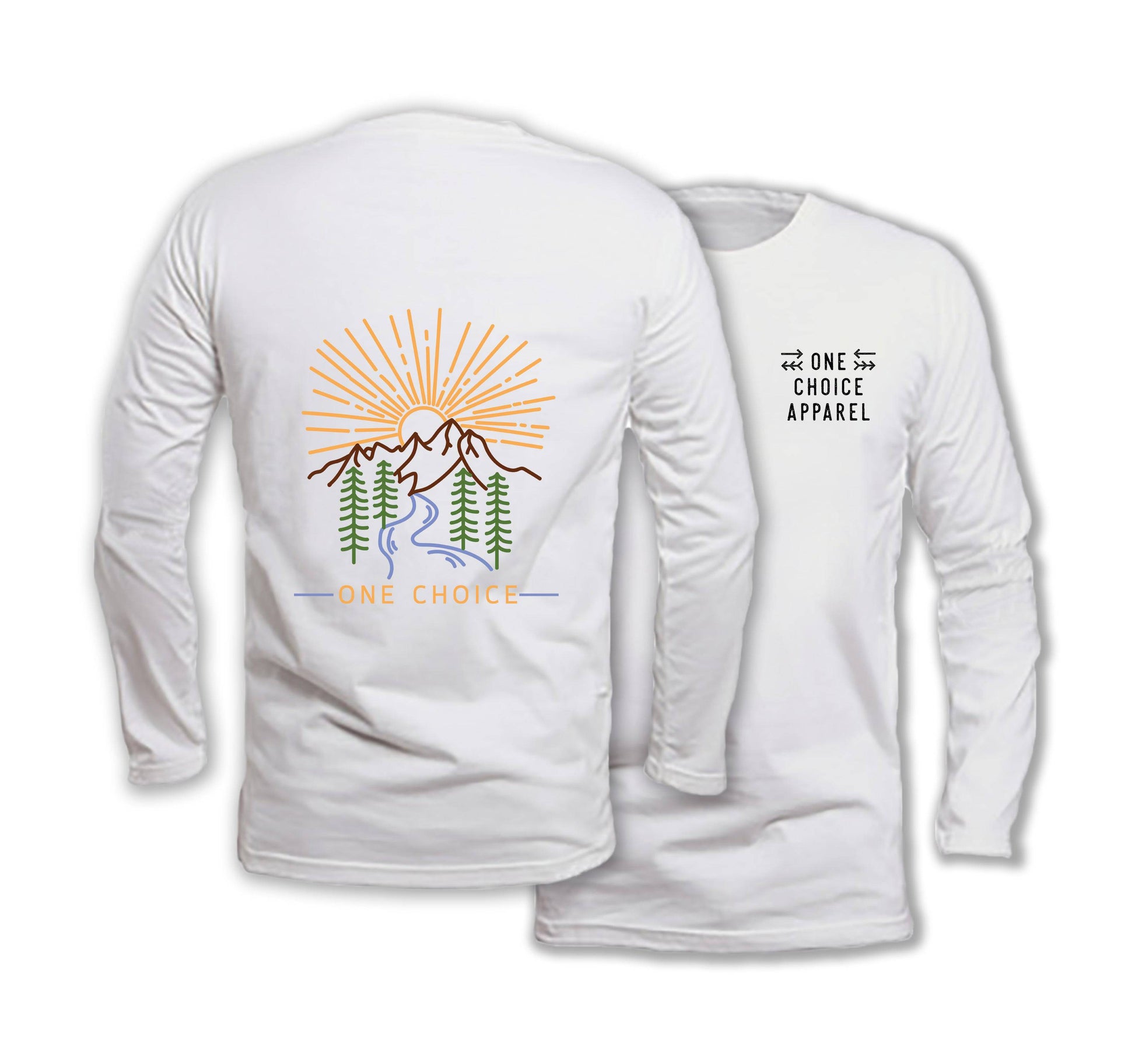 Sunrise Scene - Long Sleeve Organic Cotton T-Shirt - One Choice Apparel