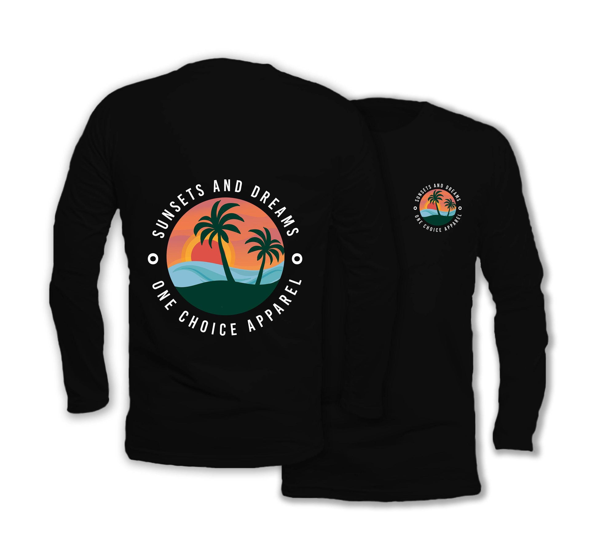 Sunset & Dreams - Long Sleeve Organic Cotton T-Shirt - One Choice Apparel