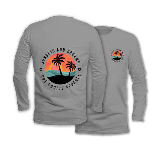 Sunset & Dreams - Long Sleeve Organic Cotton T-Shirt - One Choice Apparel