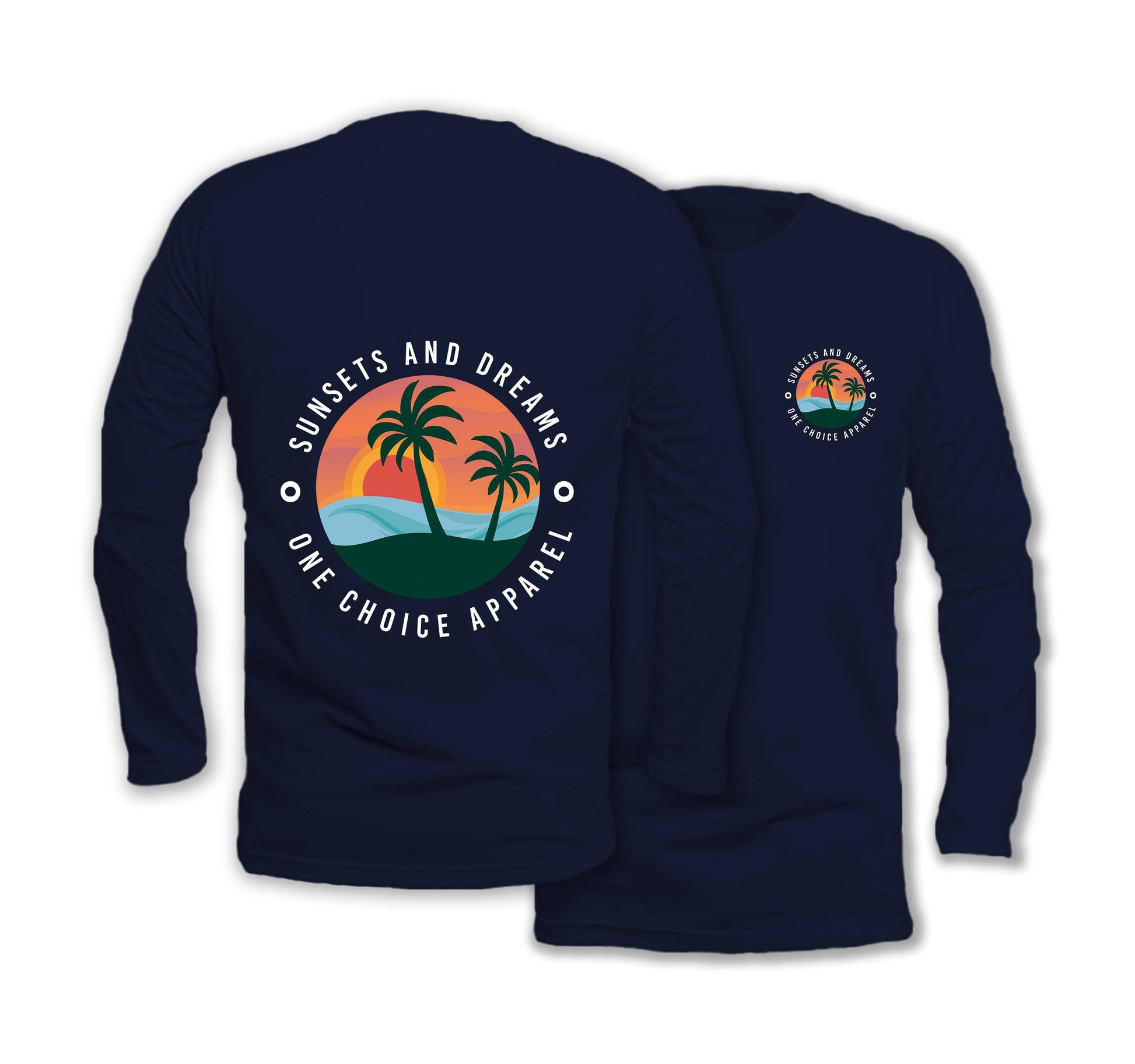 Sunset & Dreams - Long Sleeve Organic Cotton T-Shirt - One Choice Apparel