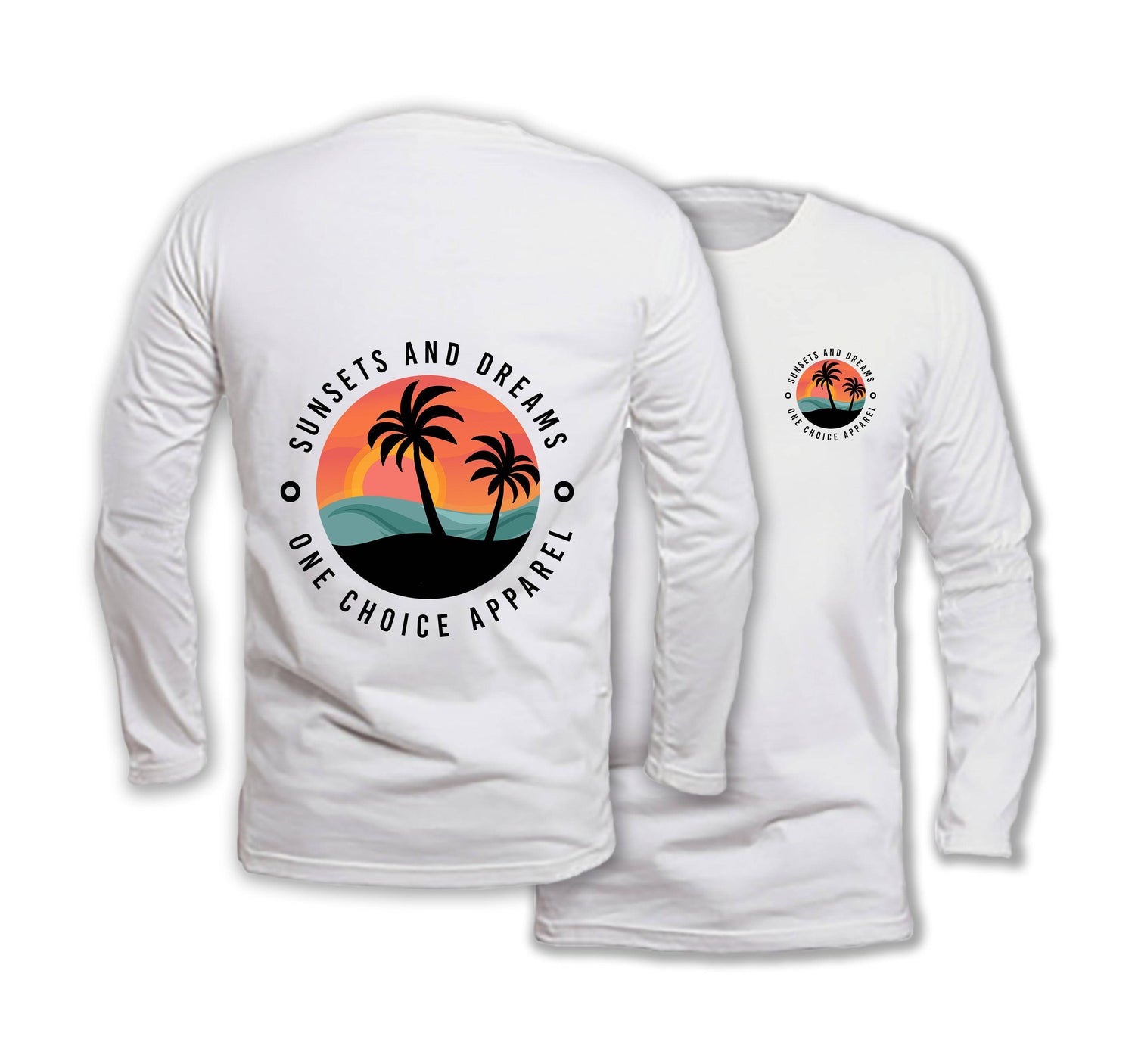 Sunset & Dreams - Long Sleeve Organic Cotton T-Shirt - One Choice Apparel