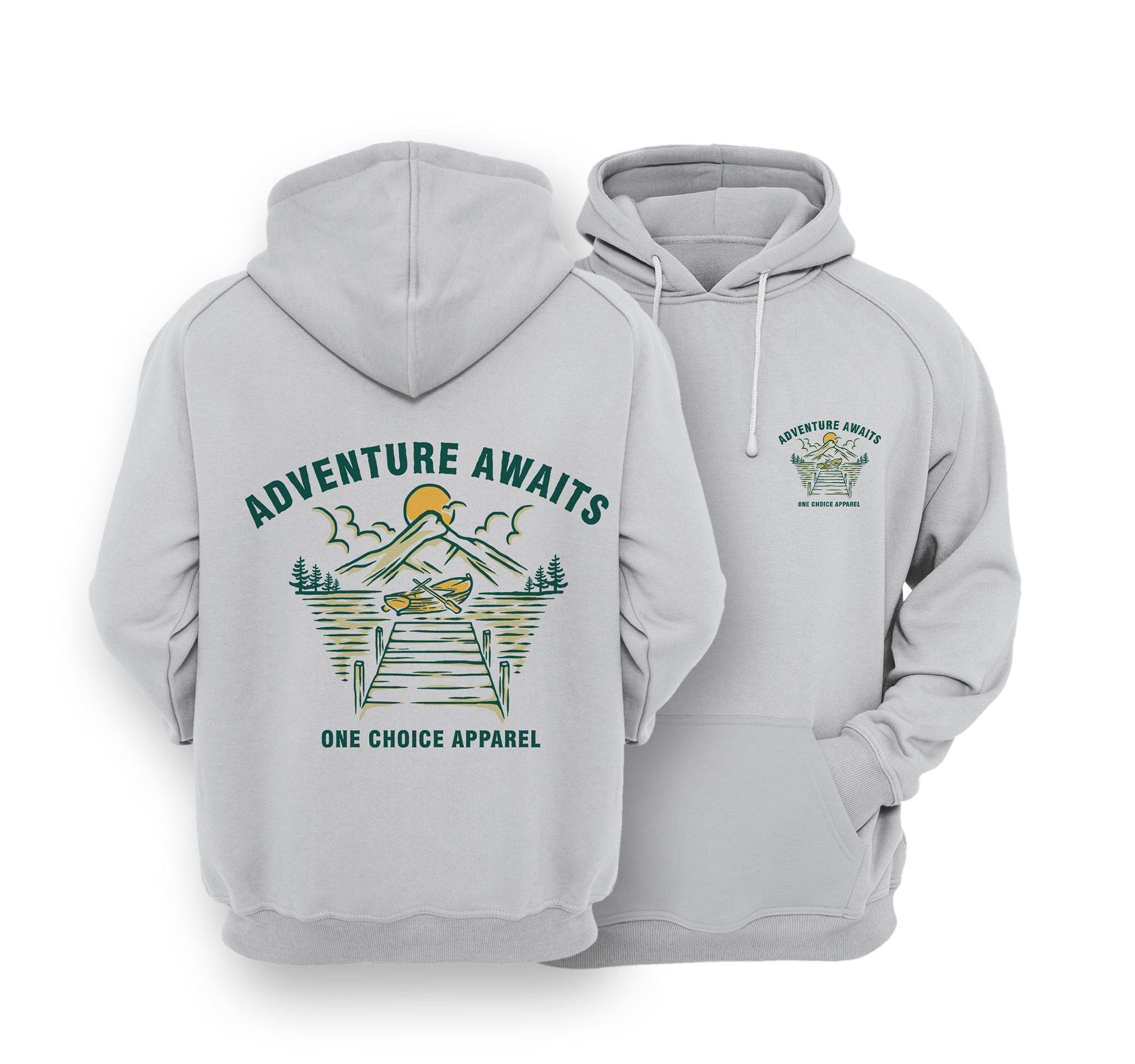 Sustainable Hoodie - Adventures Ahead - One Choice Apparel