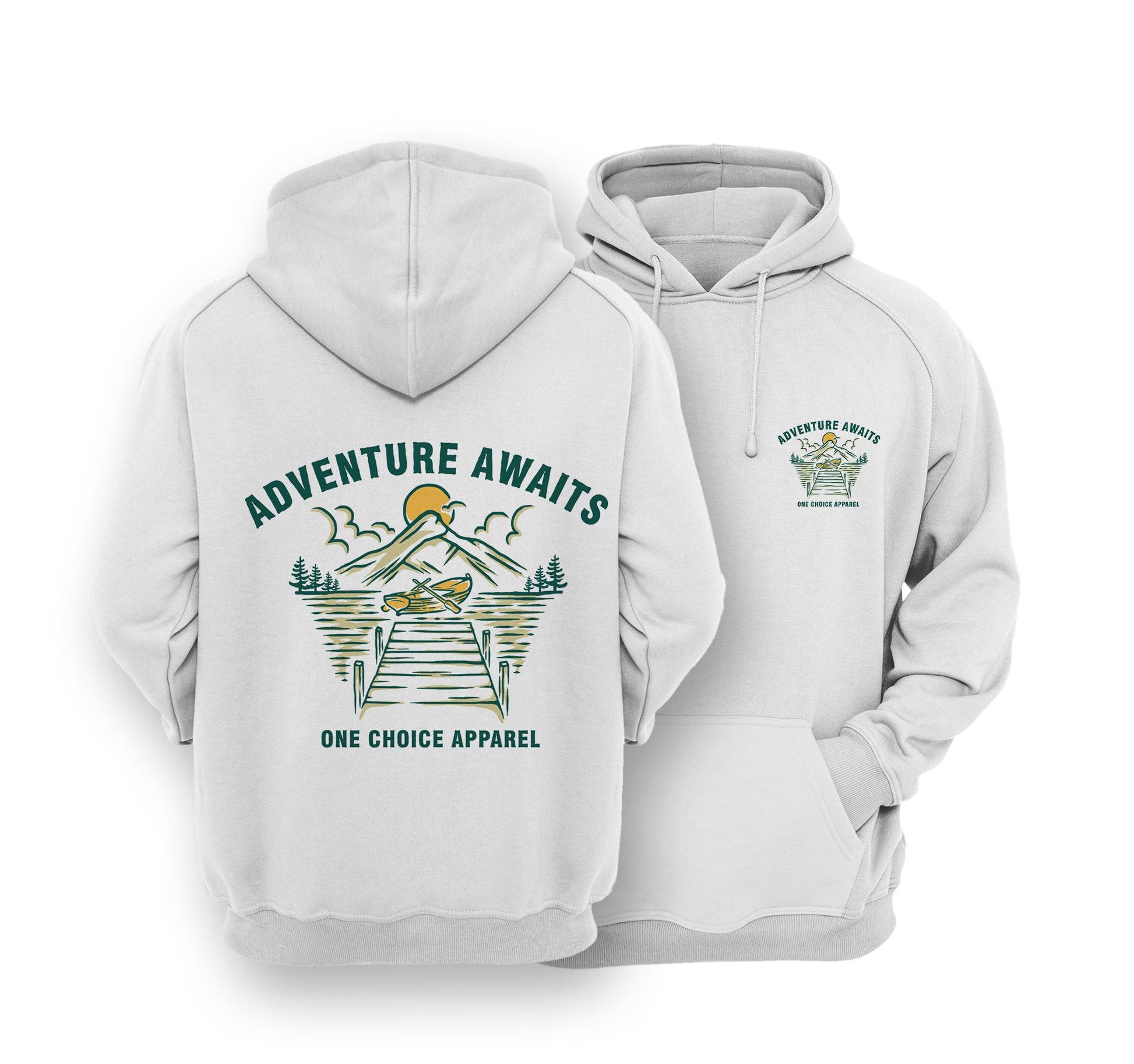 Sustainable Hoodie - Adventures Ahead - One Choice Apparel