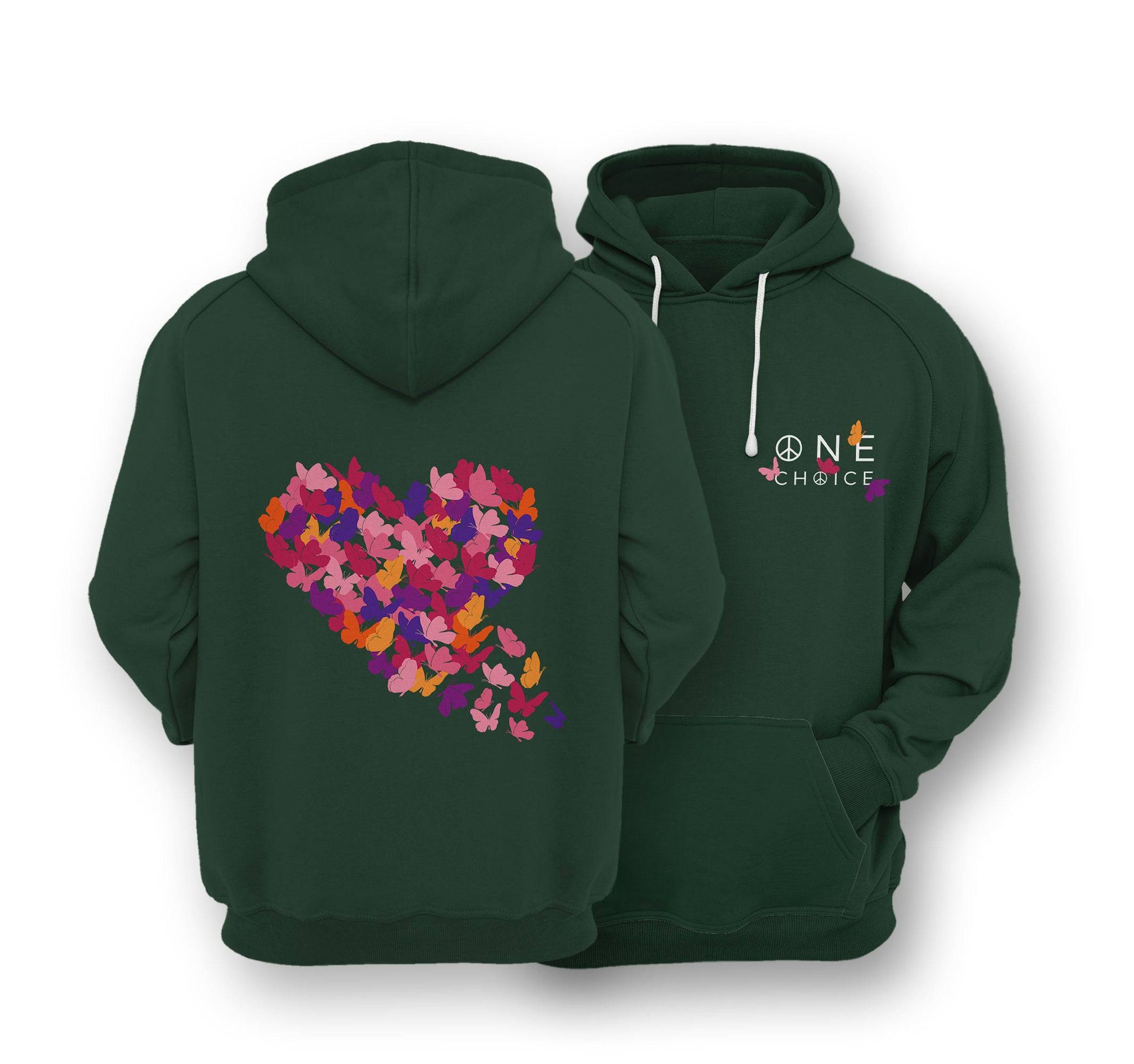 Sustainable Hoodie - Butterfly Love - One Choice Apparel