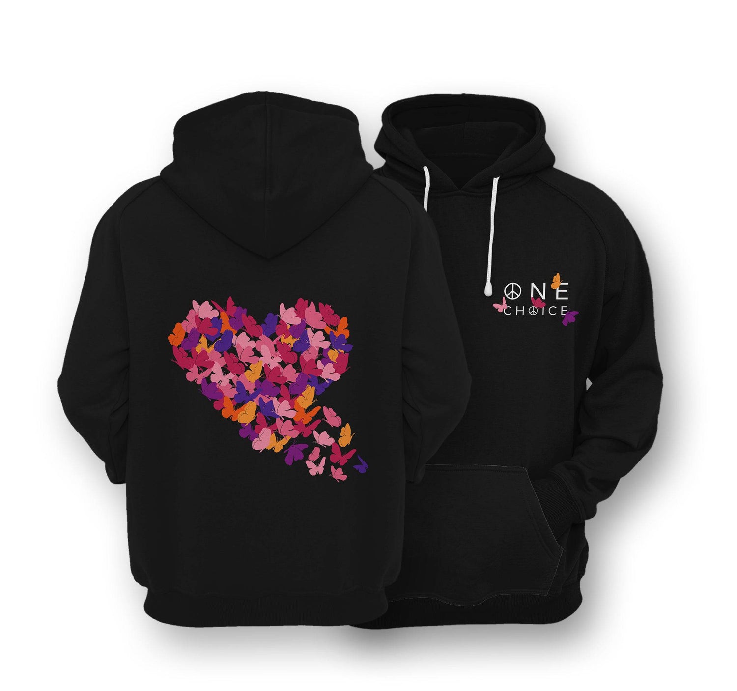 Sustainable Hoodie - Butterfly Love - One Choice Apparel