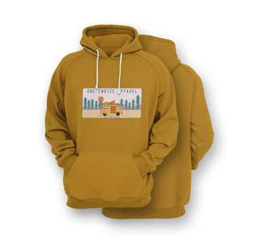 Sustainable Hoodie - Campervan Scene - Front Print - One Choice Apparel