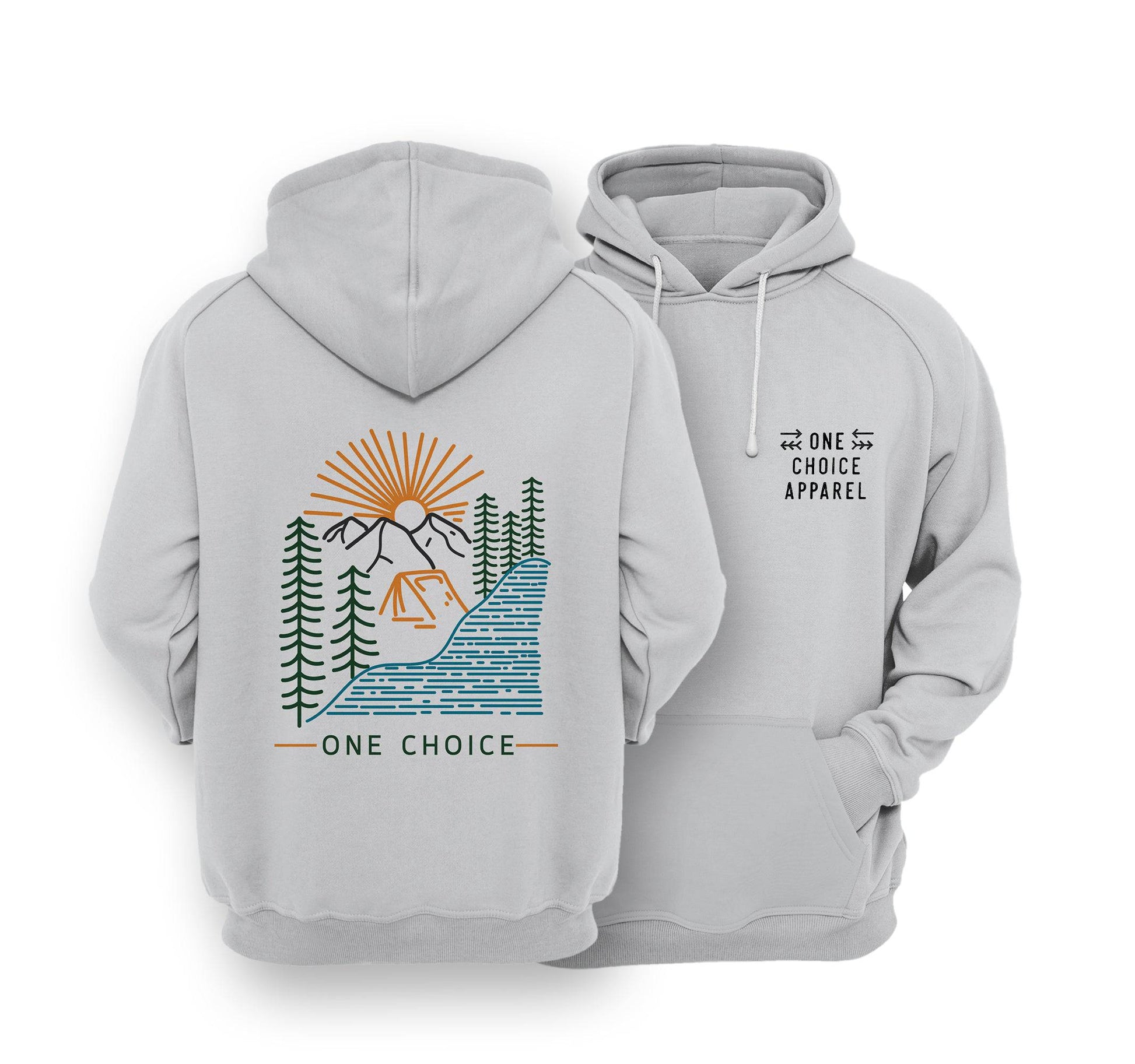 Sustainable Hoodie - Camping Scene - One Choice Apparel