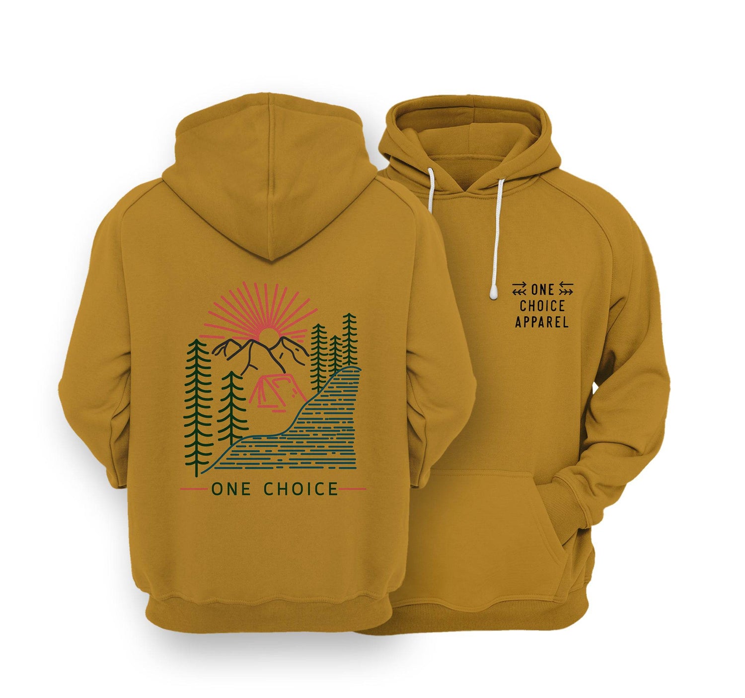 Sustainable Hoodie - Camping Scene - One Choice Apparel