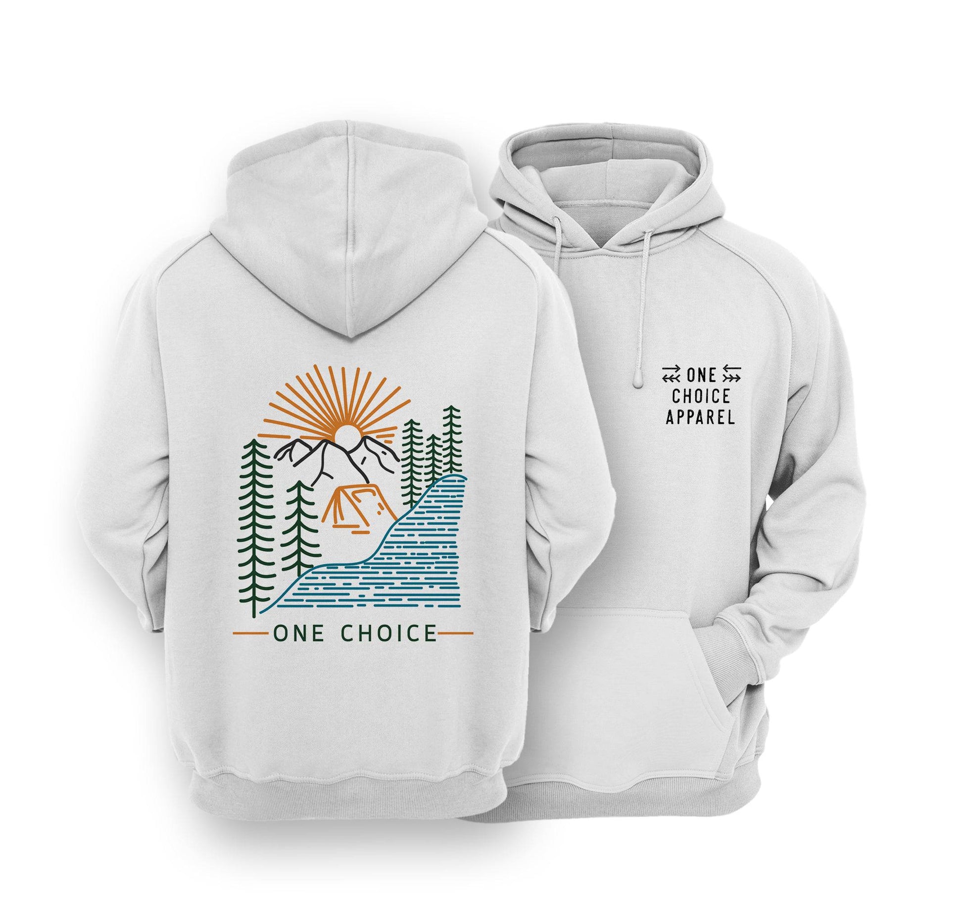 Sustainable Hoodie - Camping Scene - One Choice Apparel