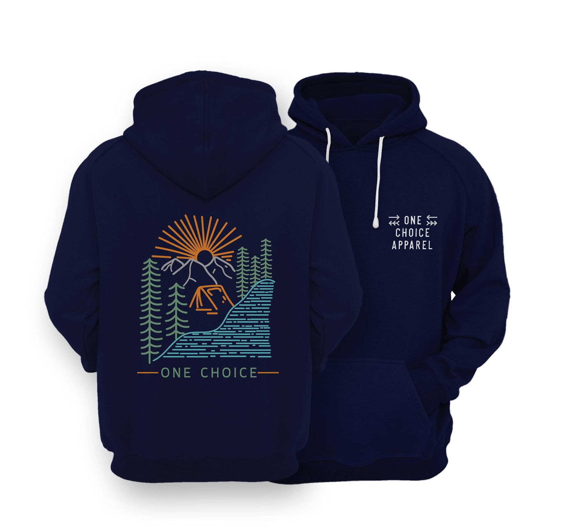 Sustainable Hoodie - Camping Scene - One Choice Apparel