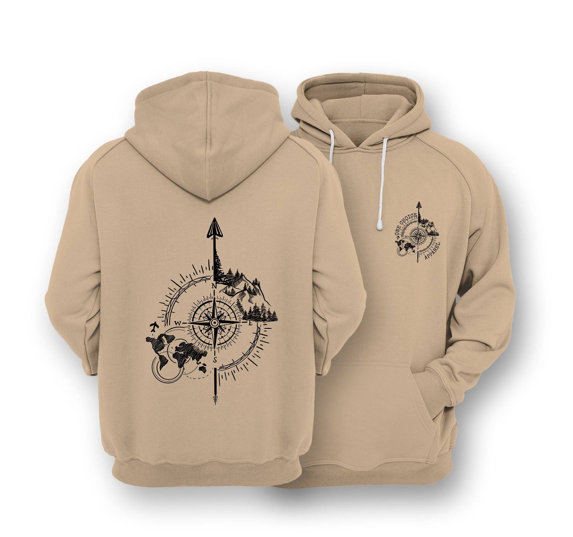 Sustainable Hoodie - Compass - One Choice Apparel