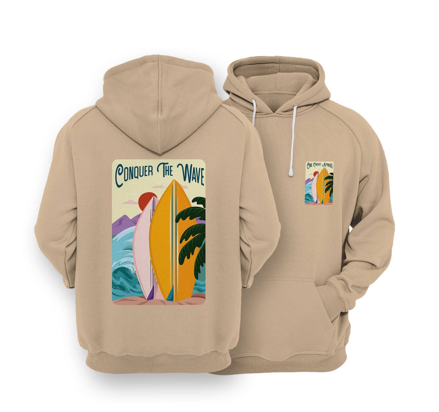 Sustainable Hoodie - Conquer The Wave - One Choice Apparel