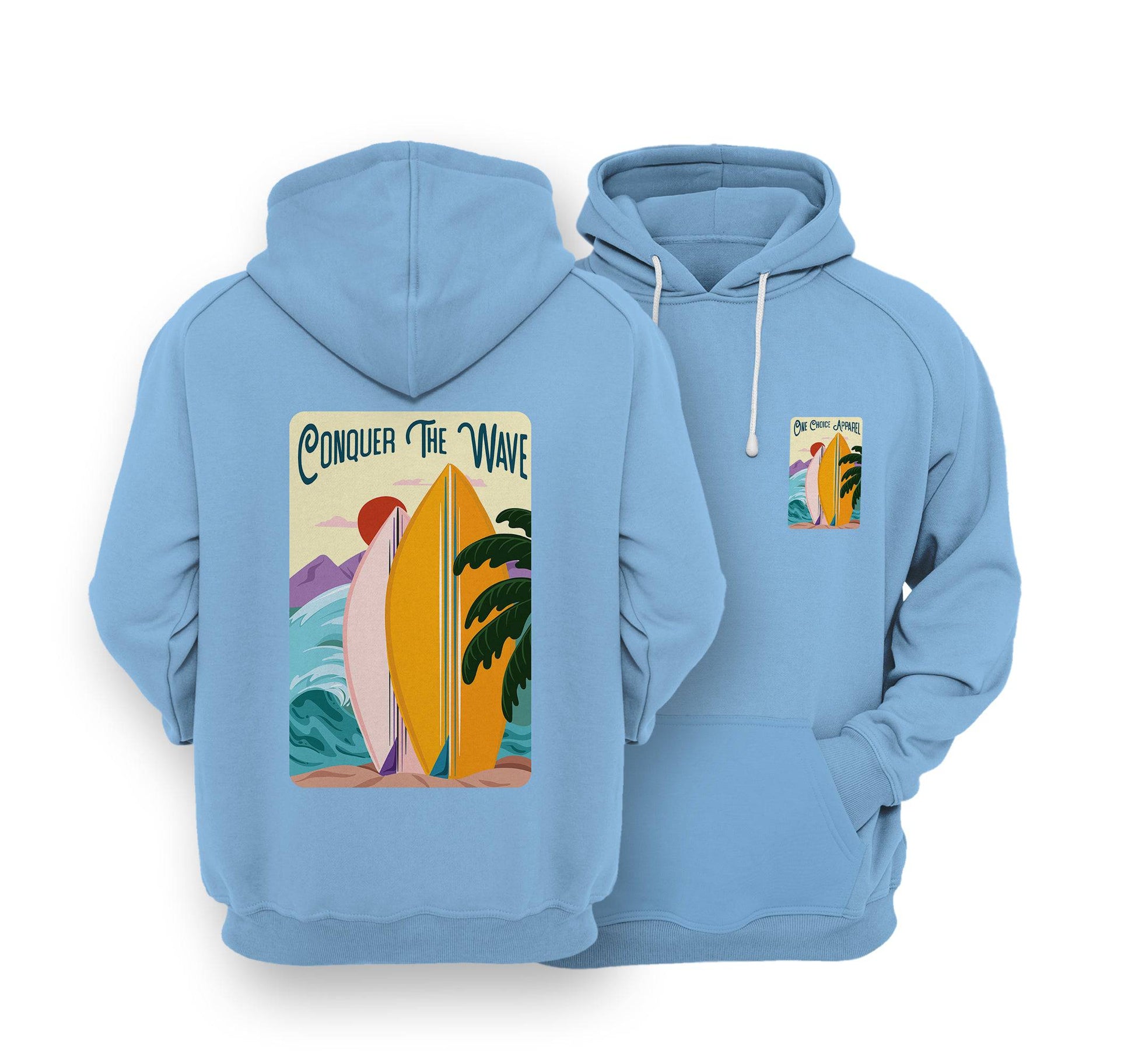 Sustainable Hoodie - Conquer The Wave - One Choice Apparel