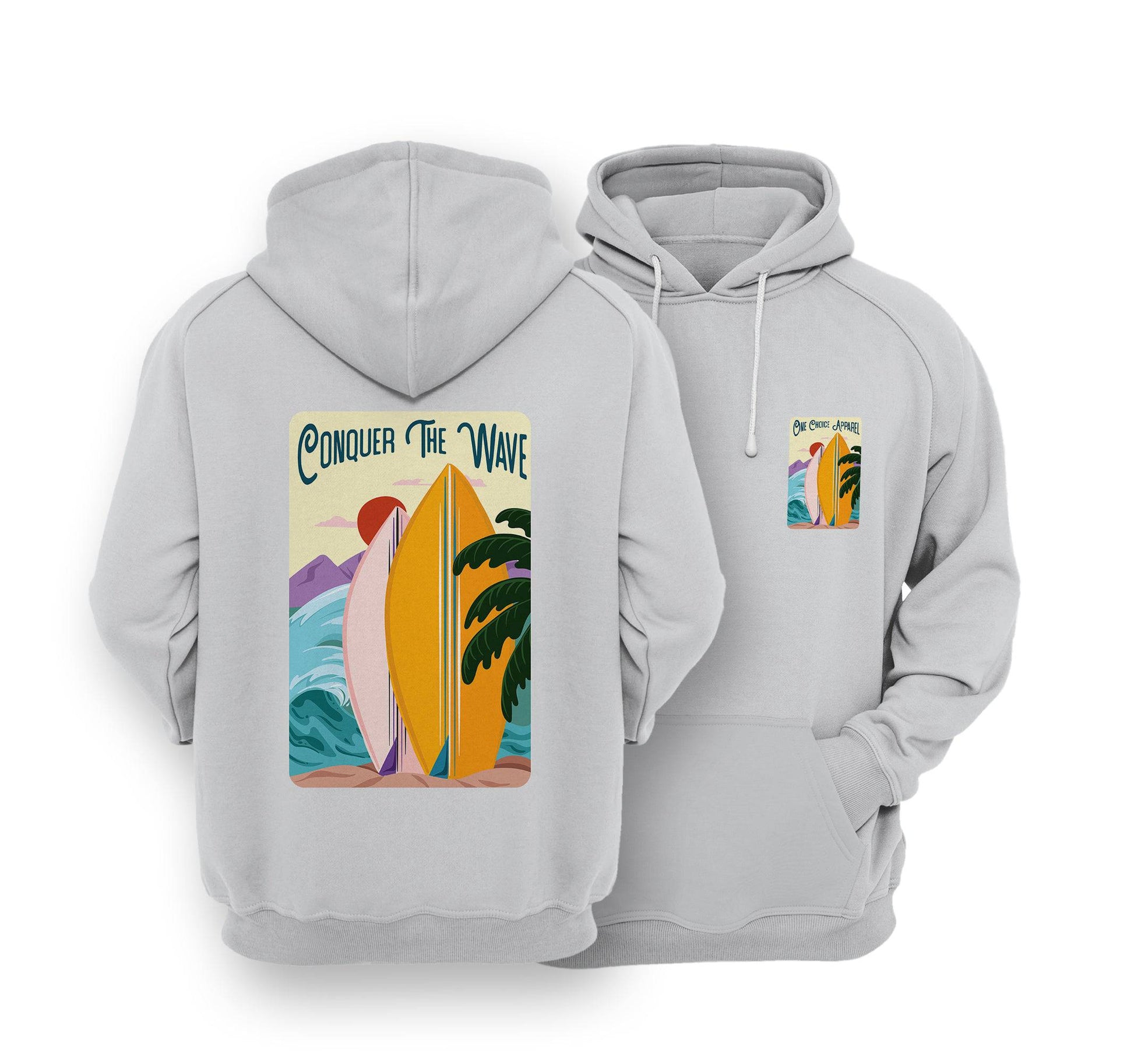 Sustainable Hoodie - Conquer The Wave - One Choice Apparel