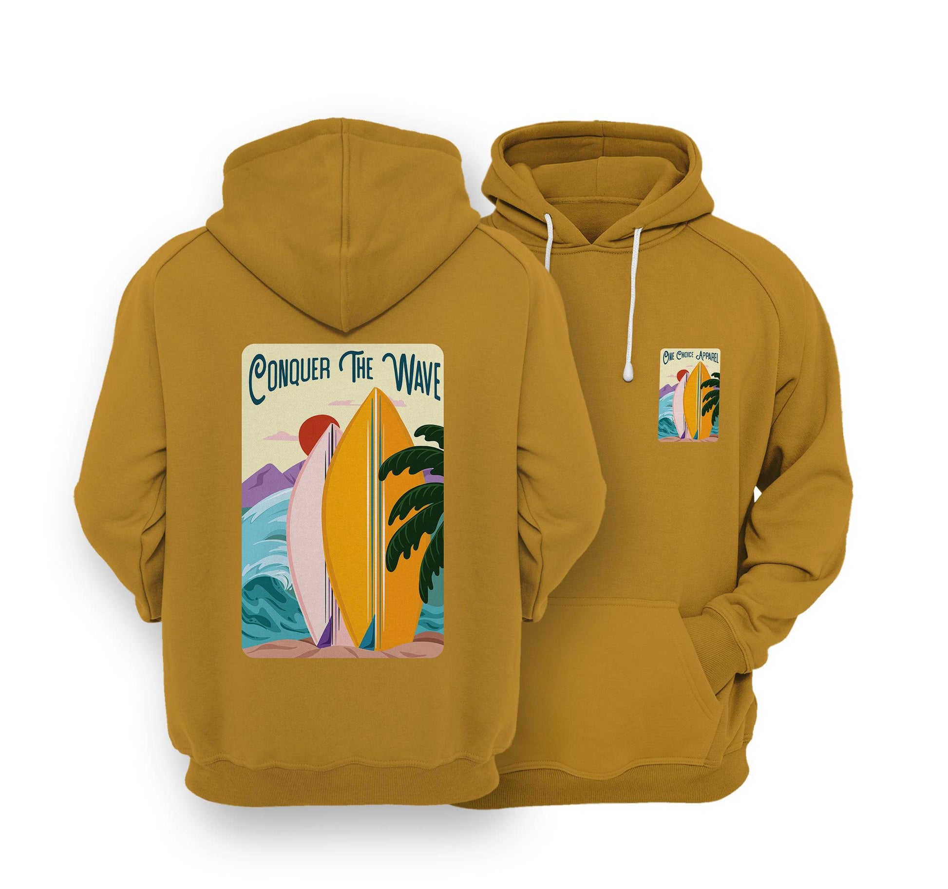 Sustainable Hoodie - Conquer The Wave - One Choice Apparel