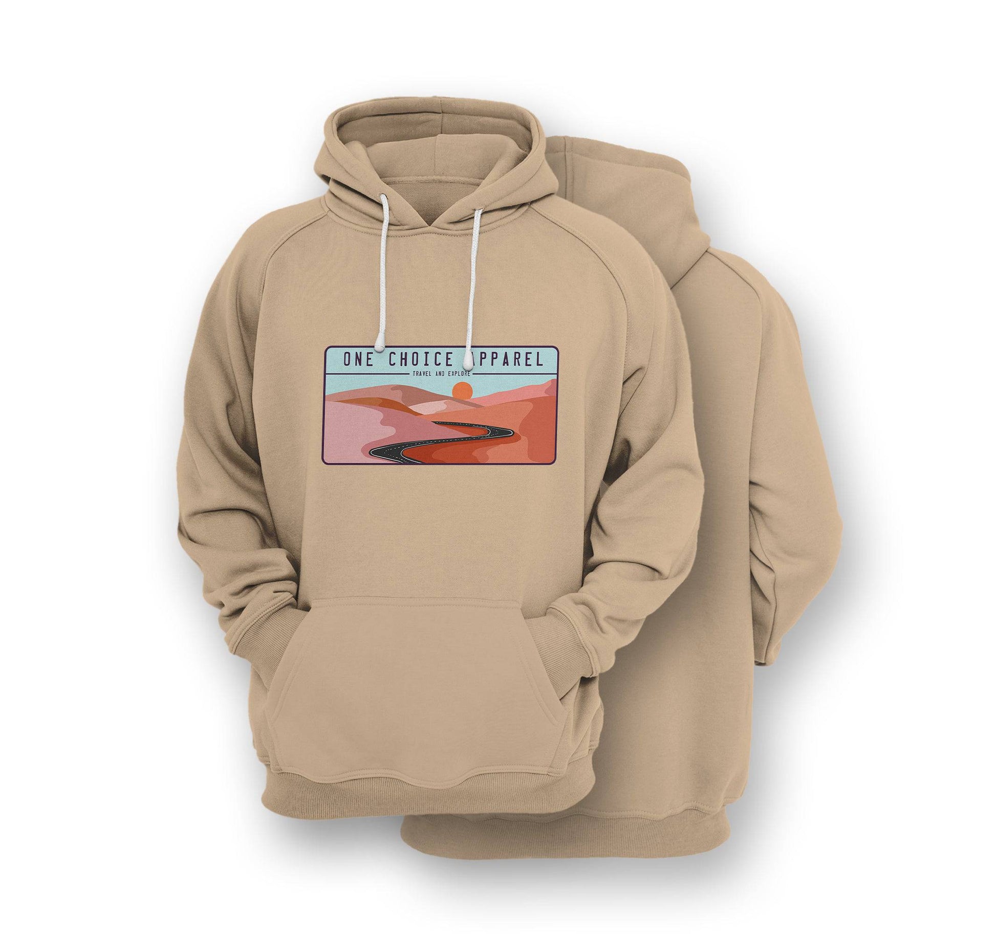 Sustainable Hoodie - Desert Scene - Front Print - One Choice Apparel