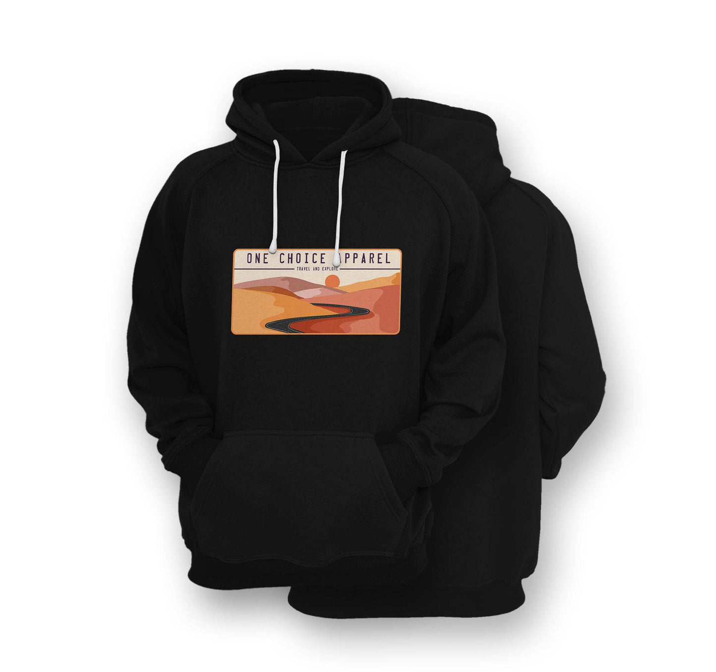 Sustainable Hoodie - Desert Scene - Front Print - One Choice Apparel