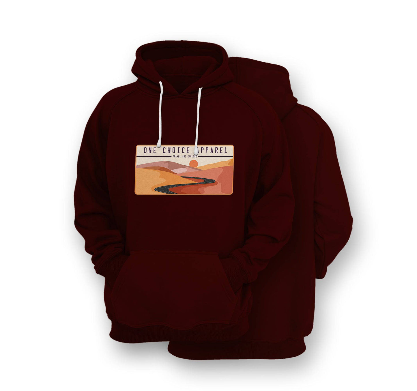 Sustainable Hoodie - Desert Scene - Front Print - One Choice Apparel