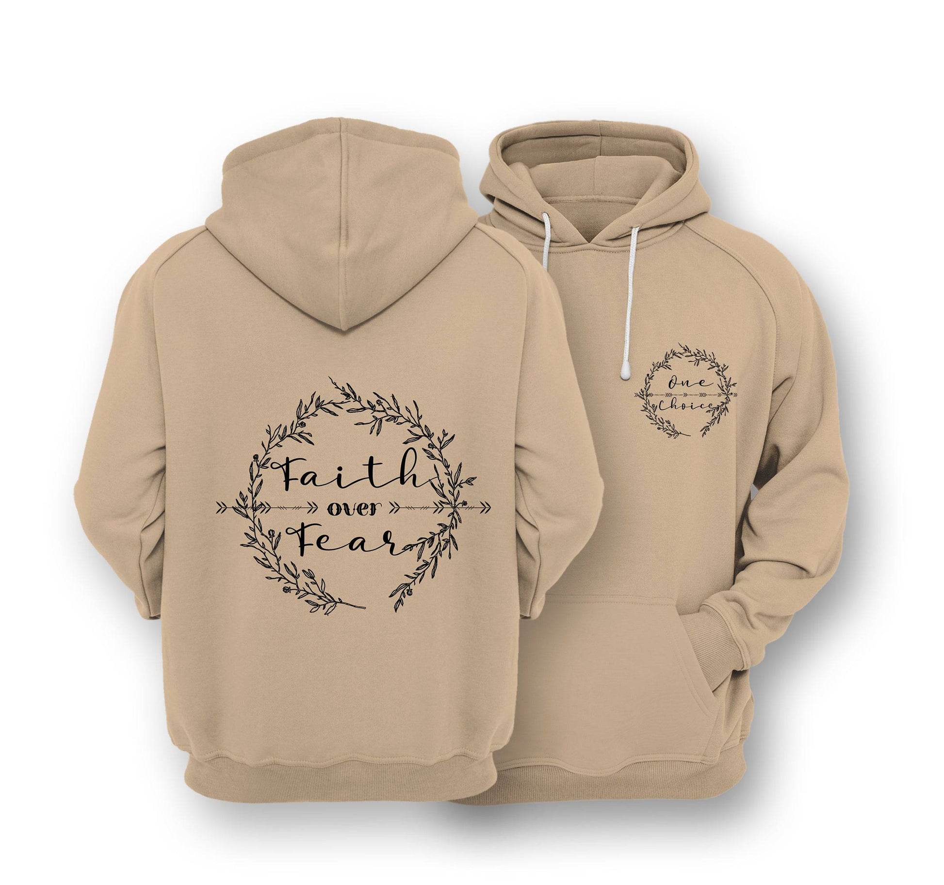 Sustainable Hoodie - Faith Over Fear - One Choice Apparel