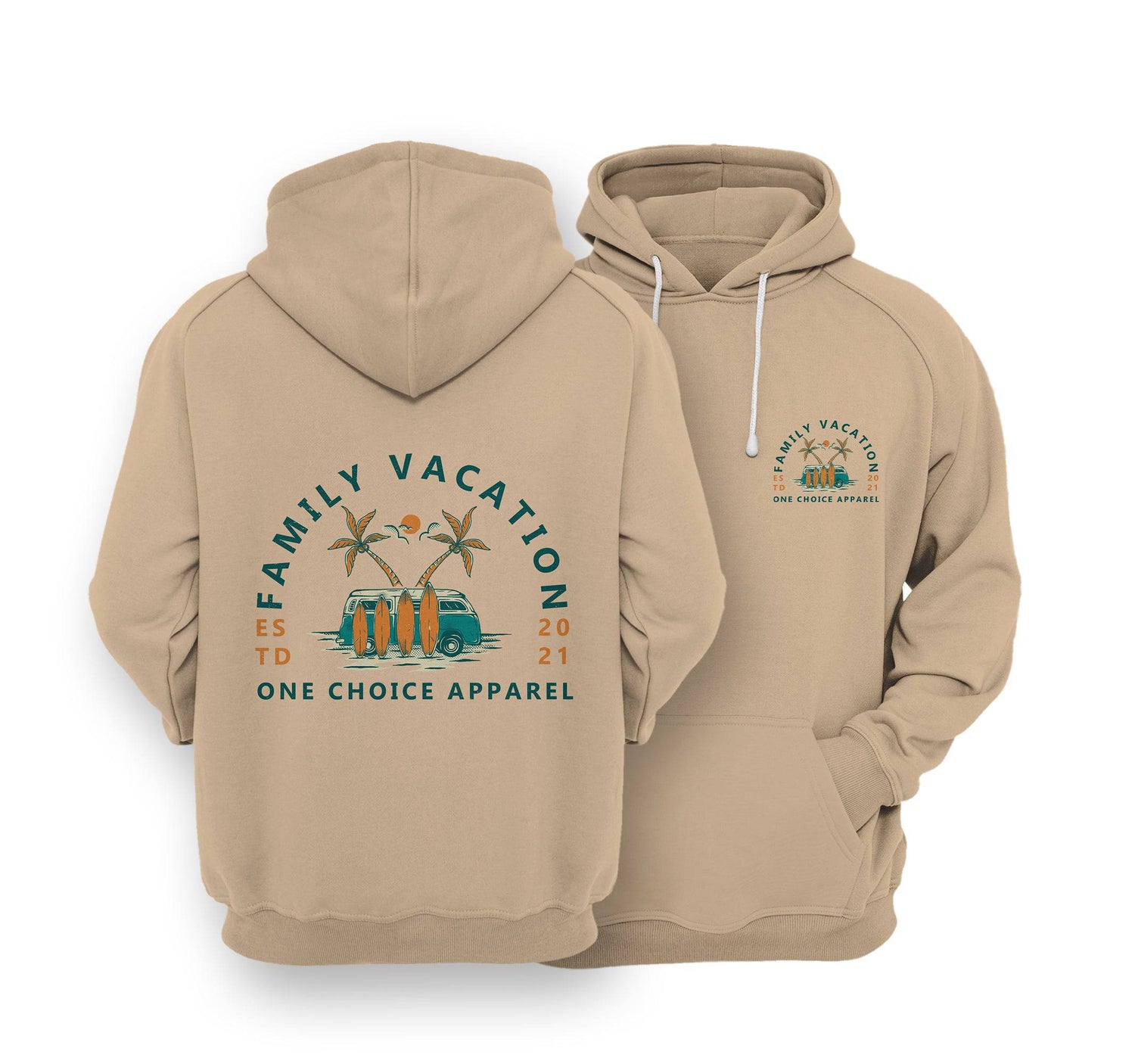 Sustainable Hoodie - Family Vacation - One Choice Apparel