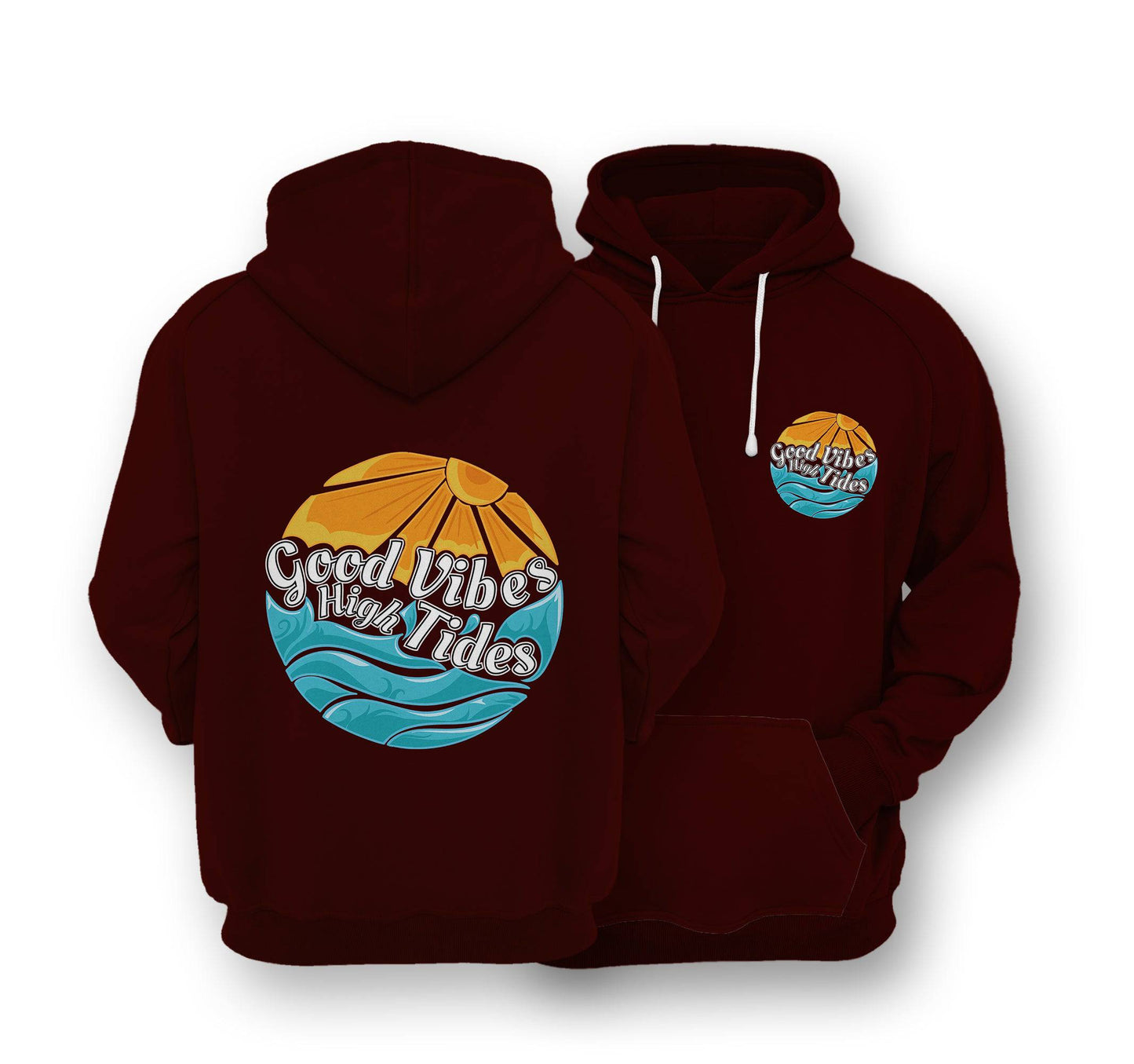 Sustainable Hoodie - Good Vibes With High Tides - One Choice Apparel