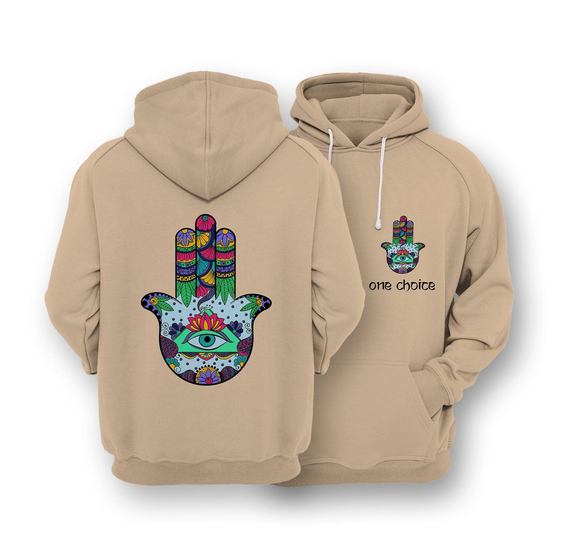 Sustainable Hoodie - Hamsa Symbol - One Choice Apparel