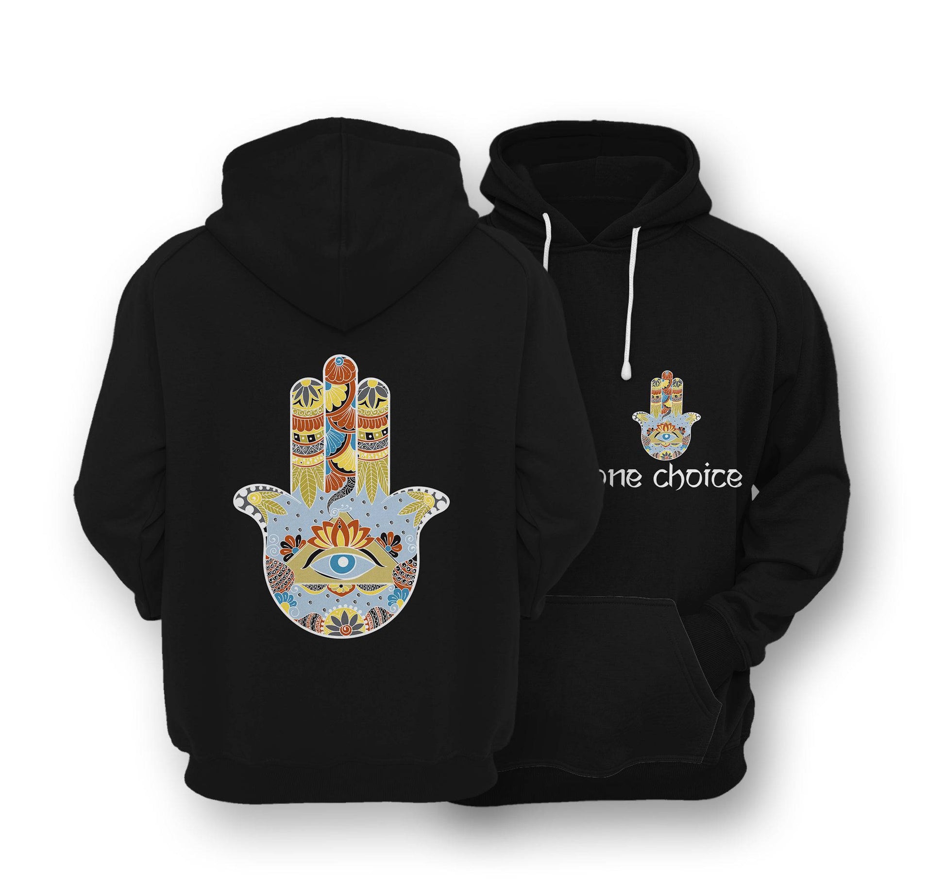 Sustainable Hoodie - Hamsa Symbol - One Choice Apparel