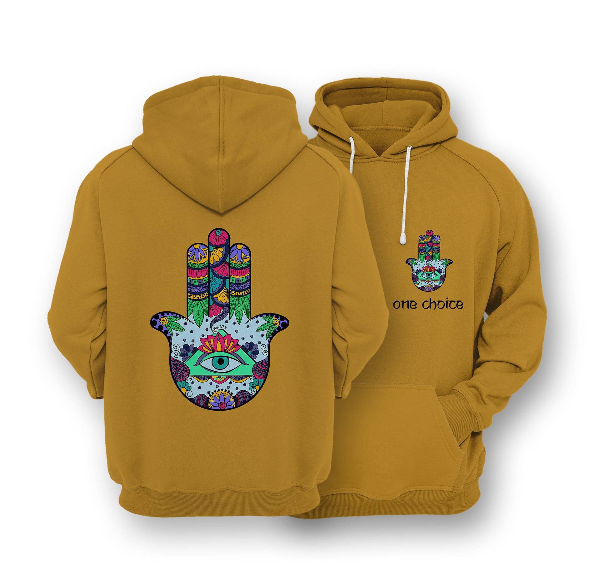 Sustainable Hoodie - Hamsa Symbol - One Choice Apparel