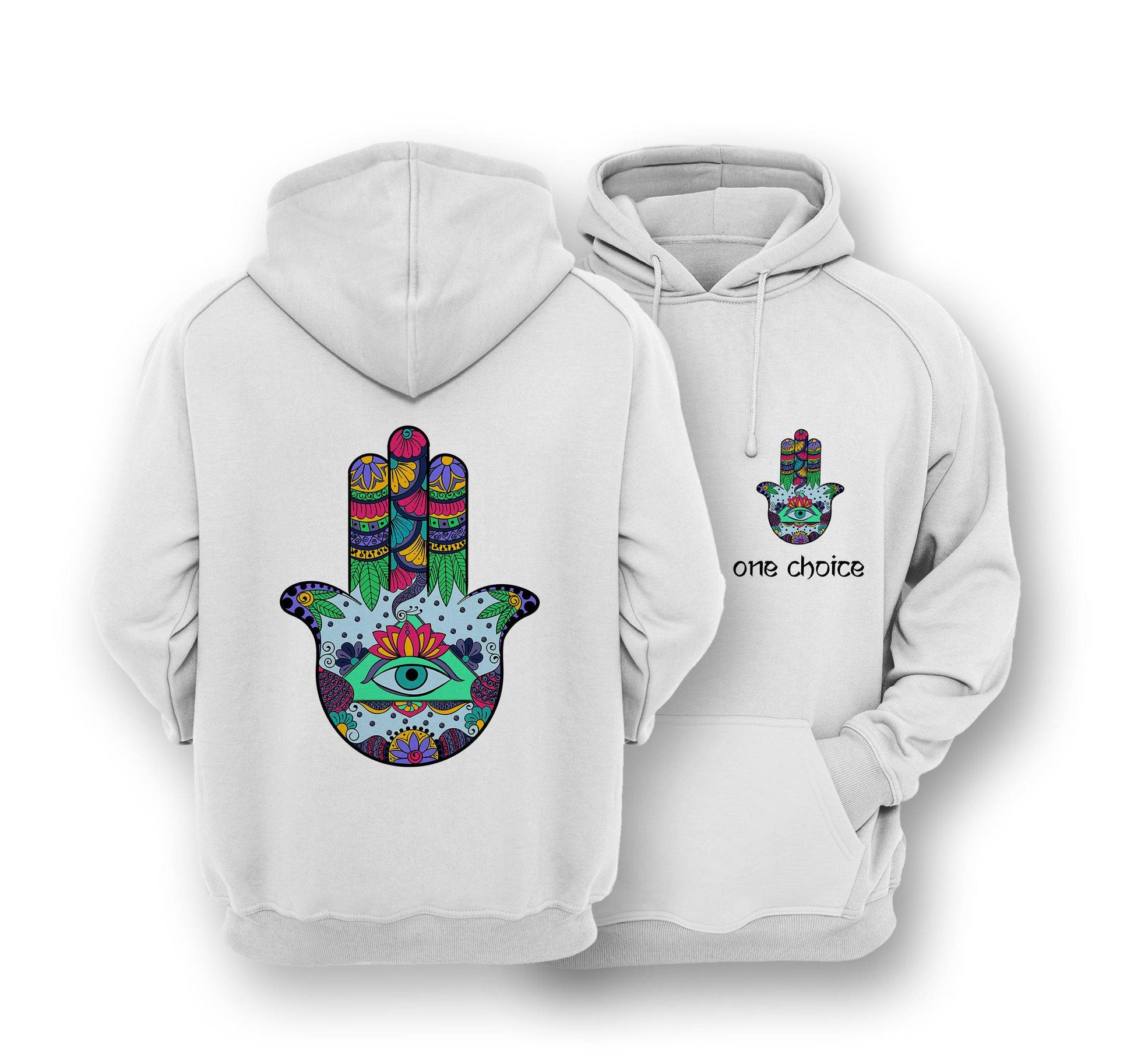 Sustainable Hoodie - Hamsa Symbol - One Choice Apparel