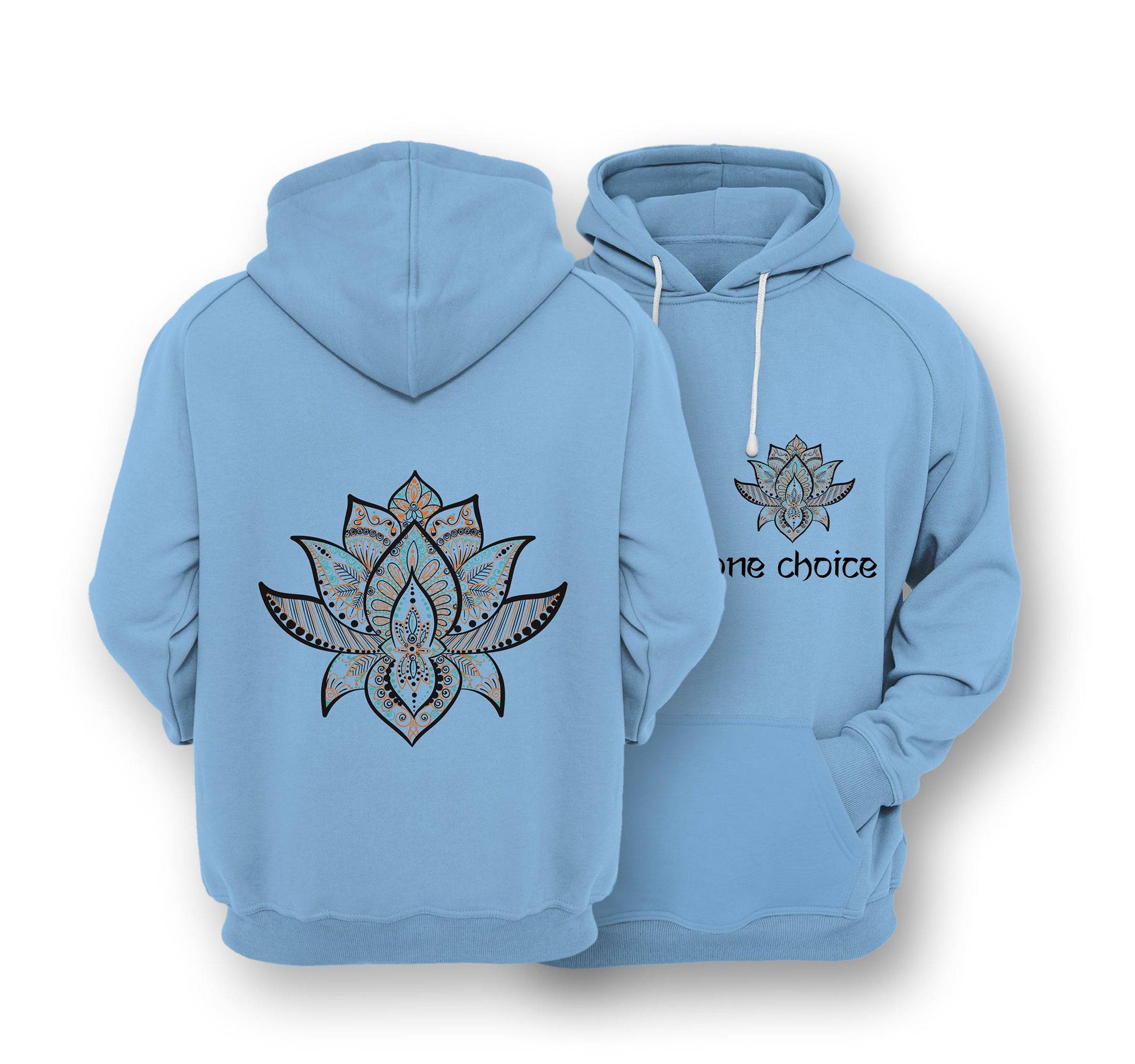 Sustainable Hoodie - Lotus Symbol - One Choice Apparel