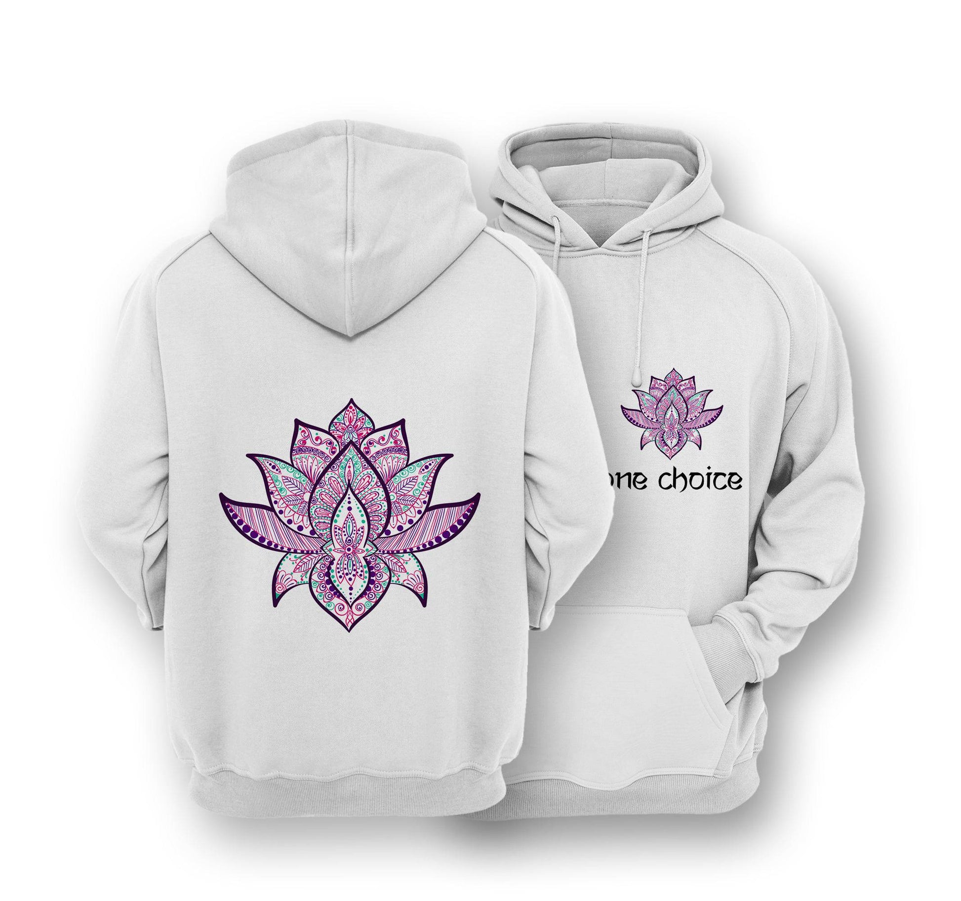 Sustainable Hoodie - Lotus Symbol - One Choice Apparel