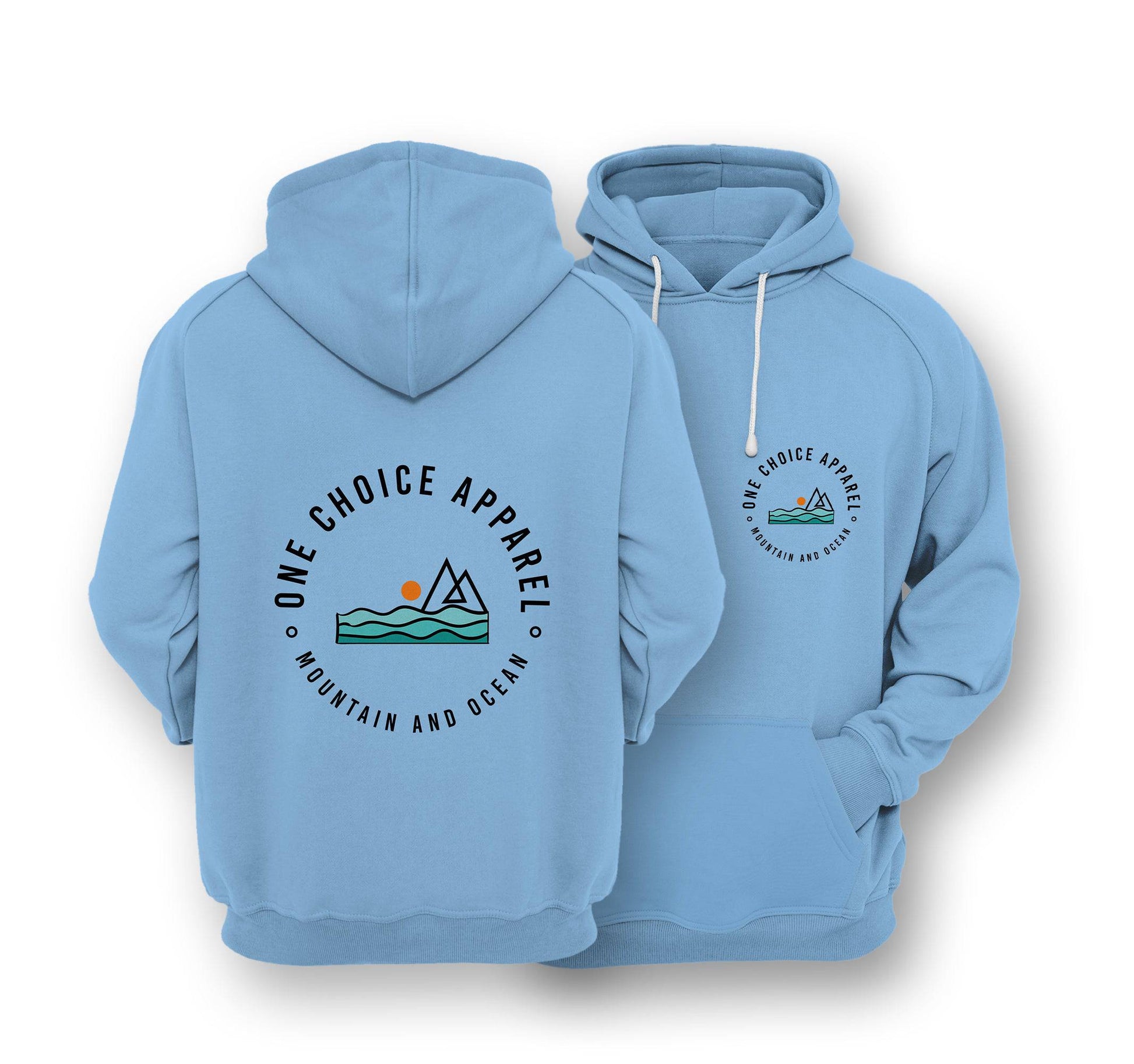 Sustainable Hoodie - Mountain & Ocean - One Choice Apparel