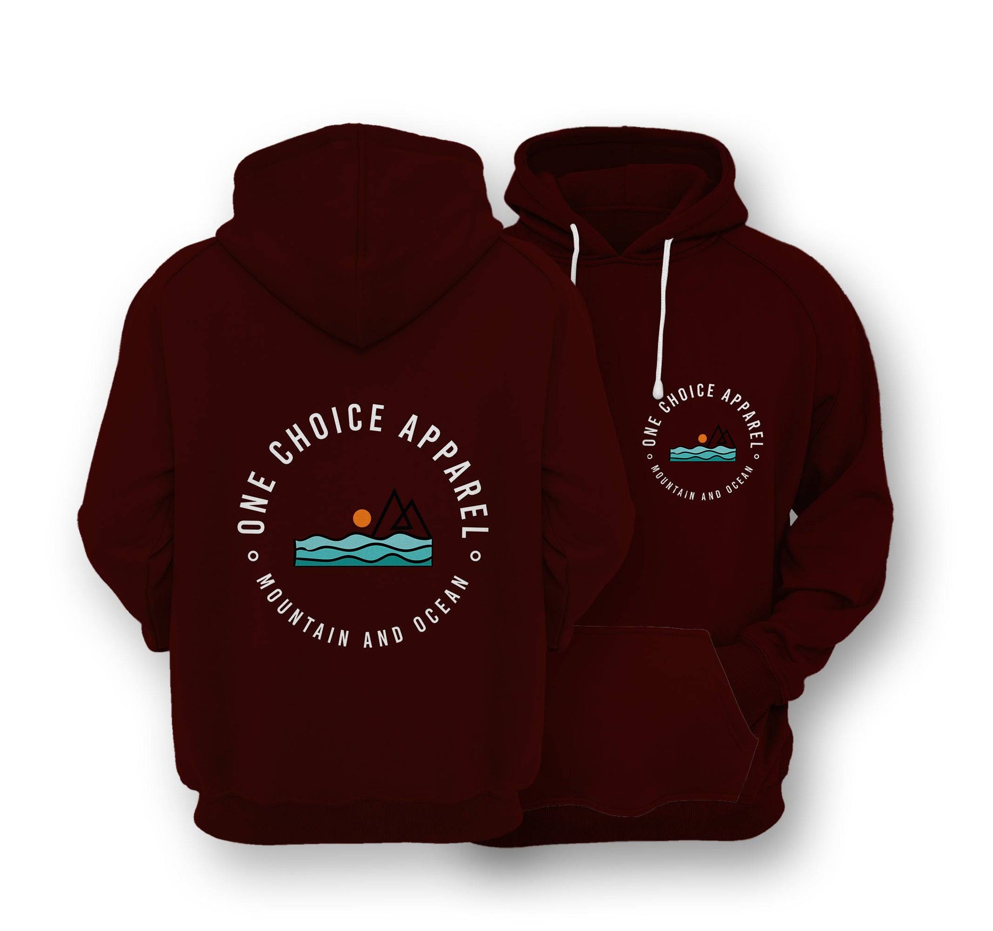 Sustainable Hoodie - Mountain & Ocean - One Choice Apparel