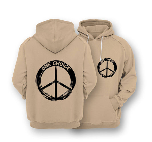 Sustainable Hoodie - Round Peace Sign - One Choice Apparel