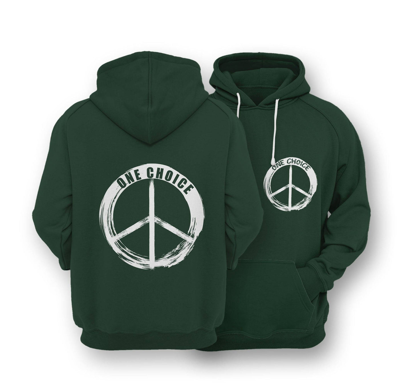 Sustainable Hoodie - Round Peace Sign - One Choice Apparel