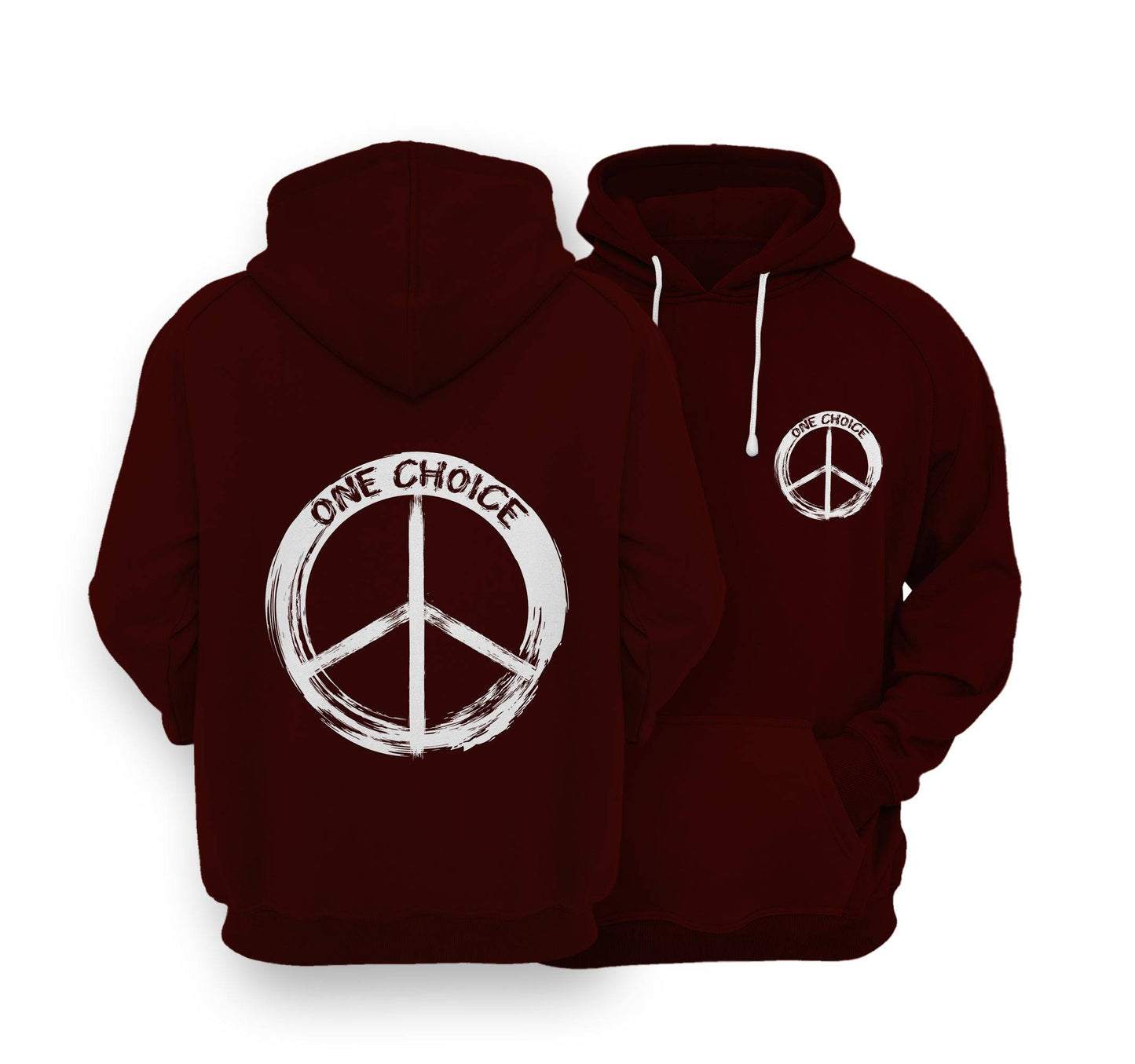 Sustainable Hoodie - Round Peace Sign - One Choice Apparel