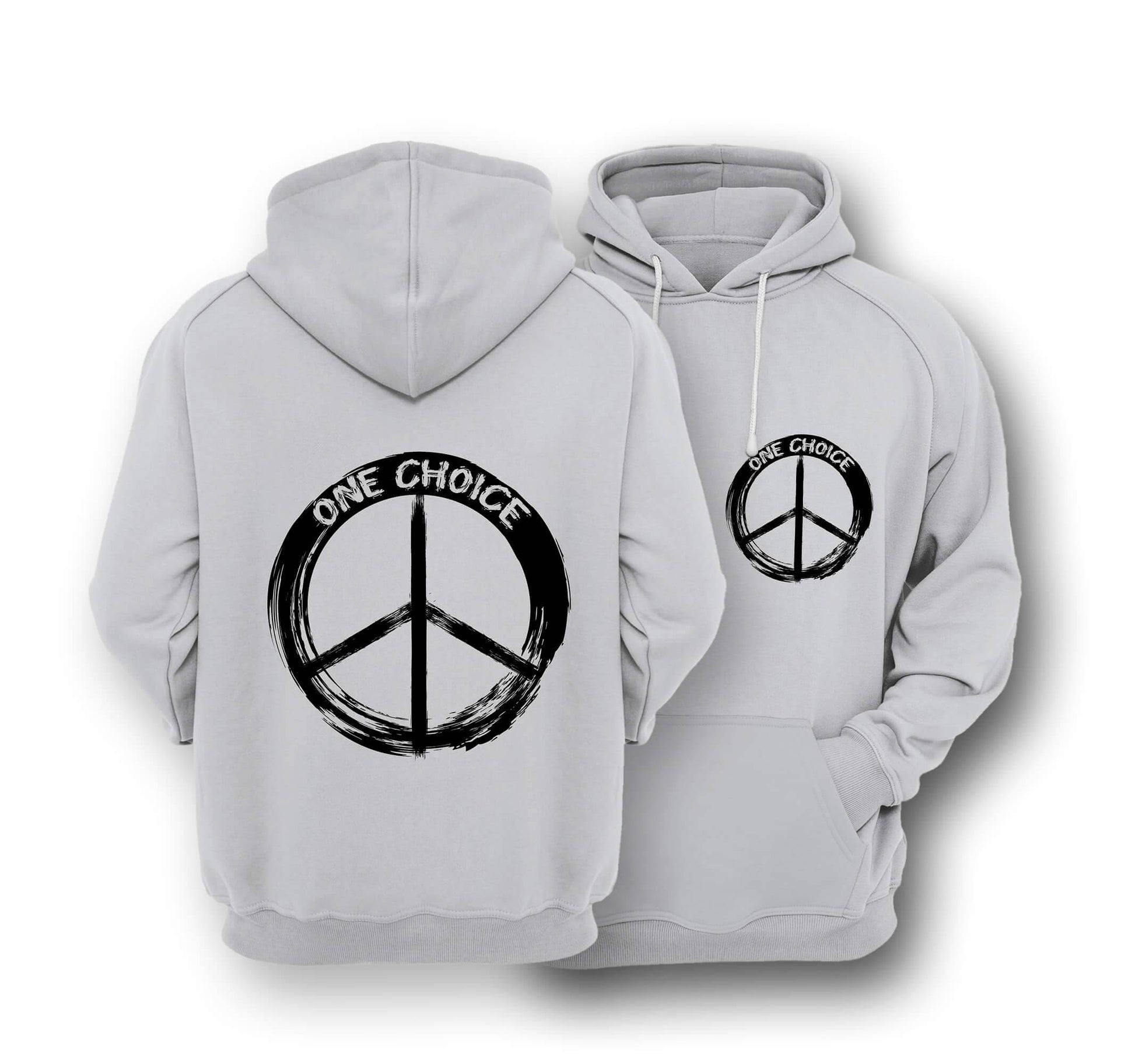 Sustainable Hoodie - Round Peace Sign - One Choice Apparel