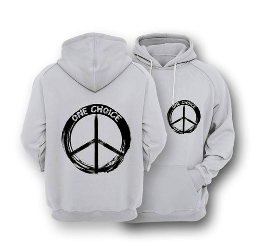 Sustainable Hoodie - Round Peace Sign - One Choice Apparel