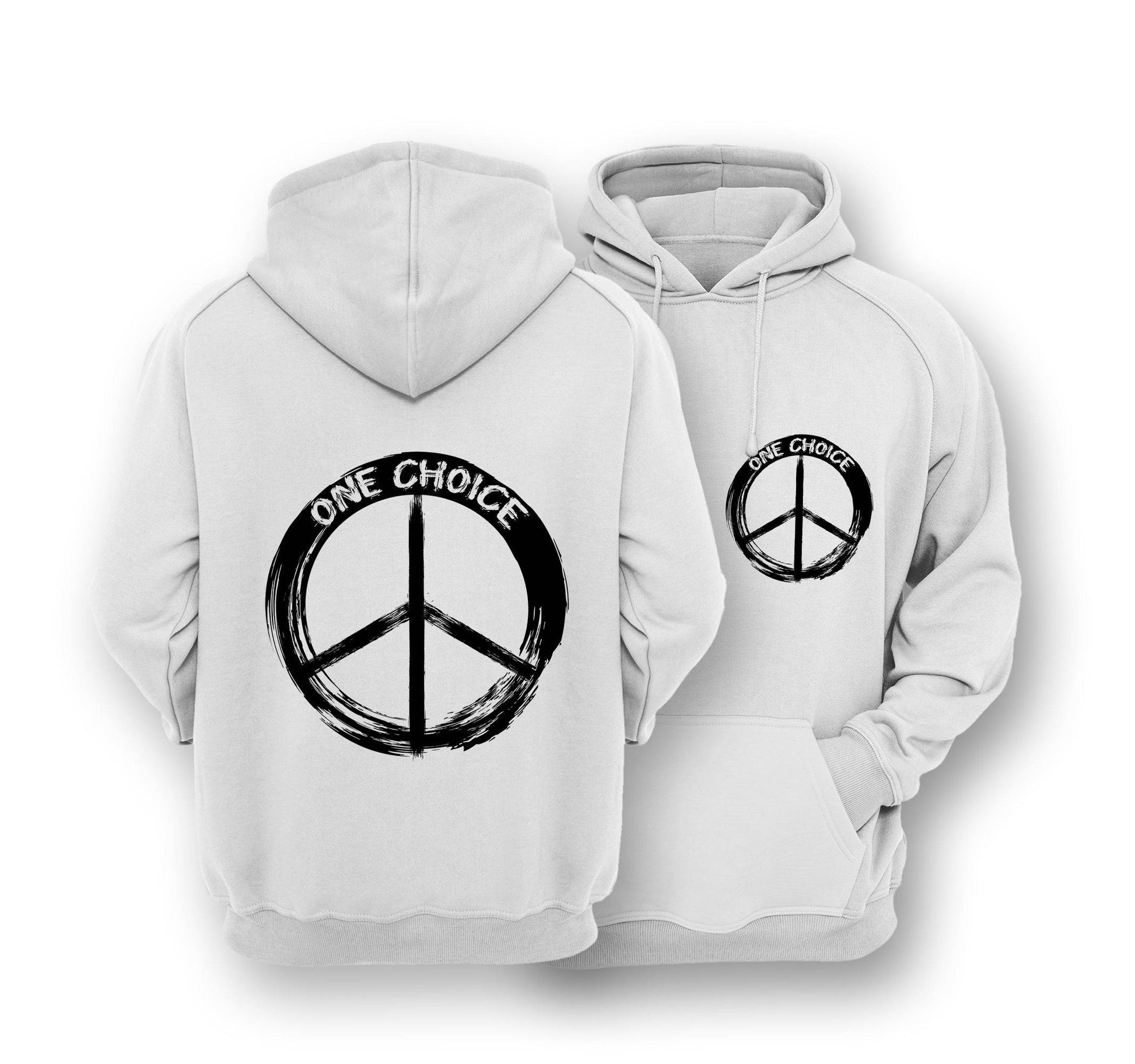 Sustainable Hoodie - Round Peace Sign - One Choice Apparel