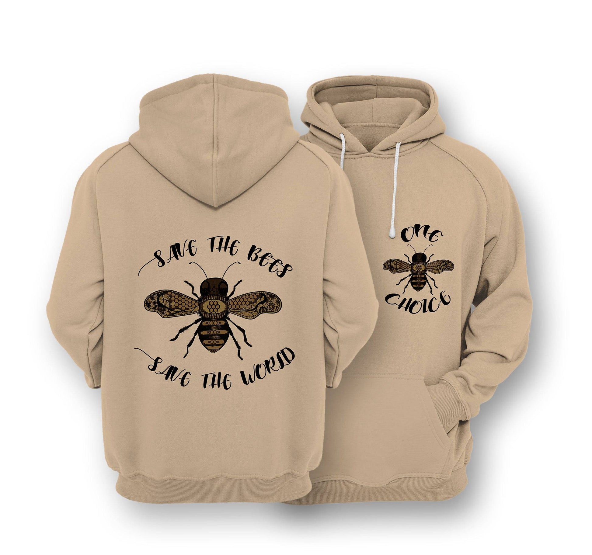 Sustainable Hoodie - Save The Bees, Save The World - One Choice Apparel