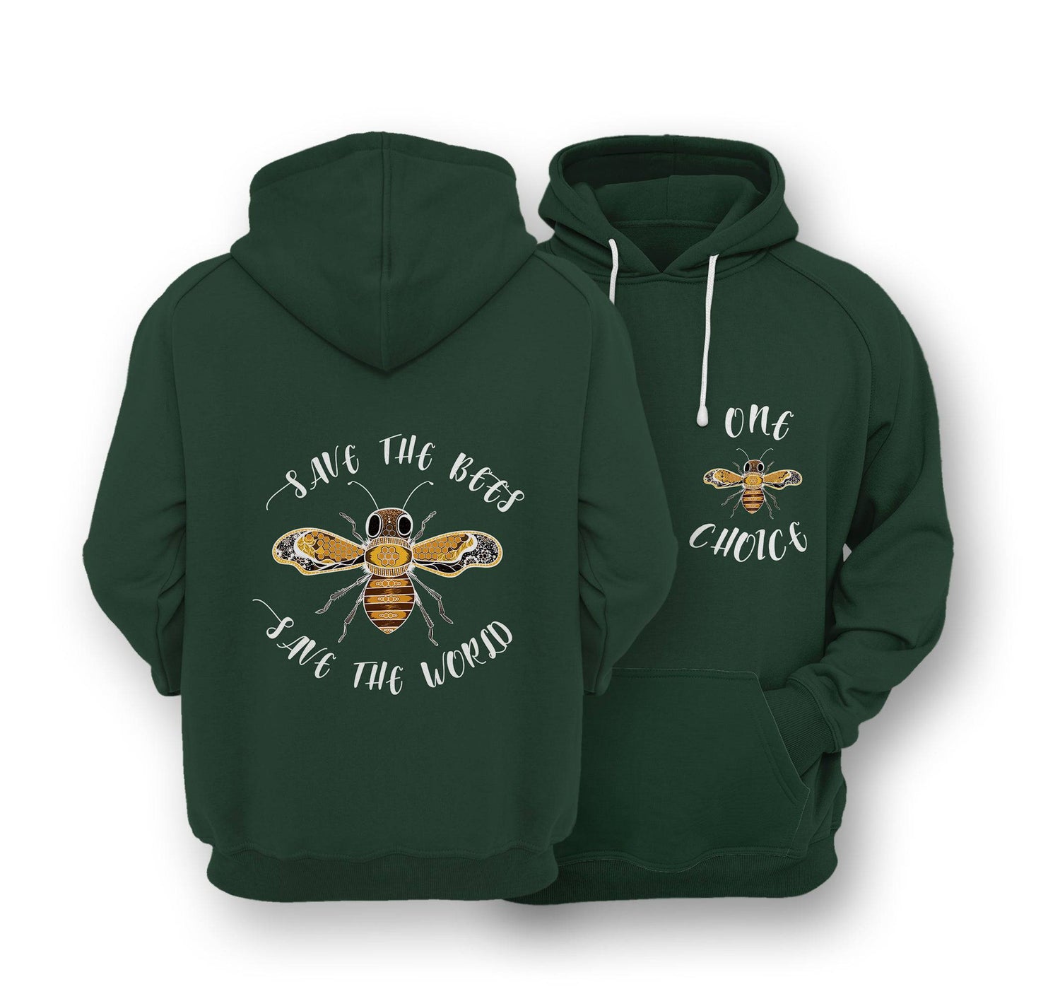 Sustainable Hoodie - Save The Bees, Save The World - One Choice Apparel