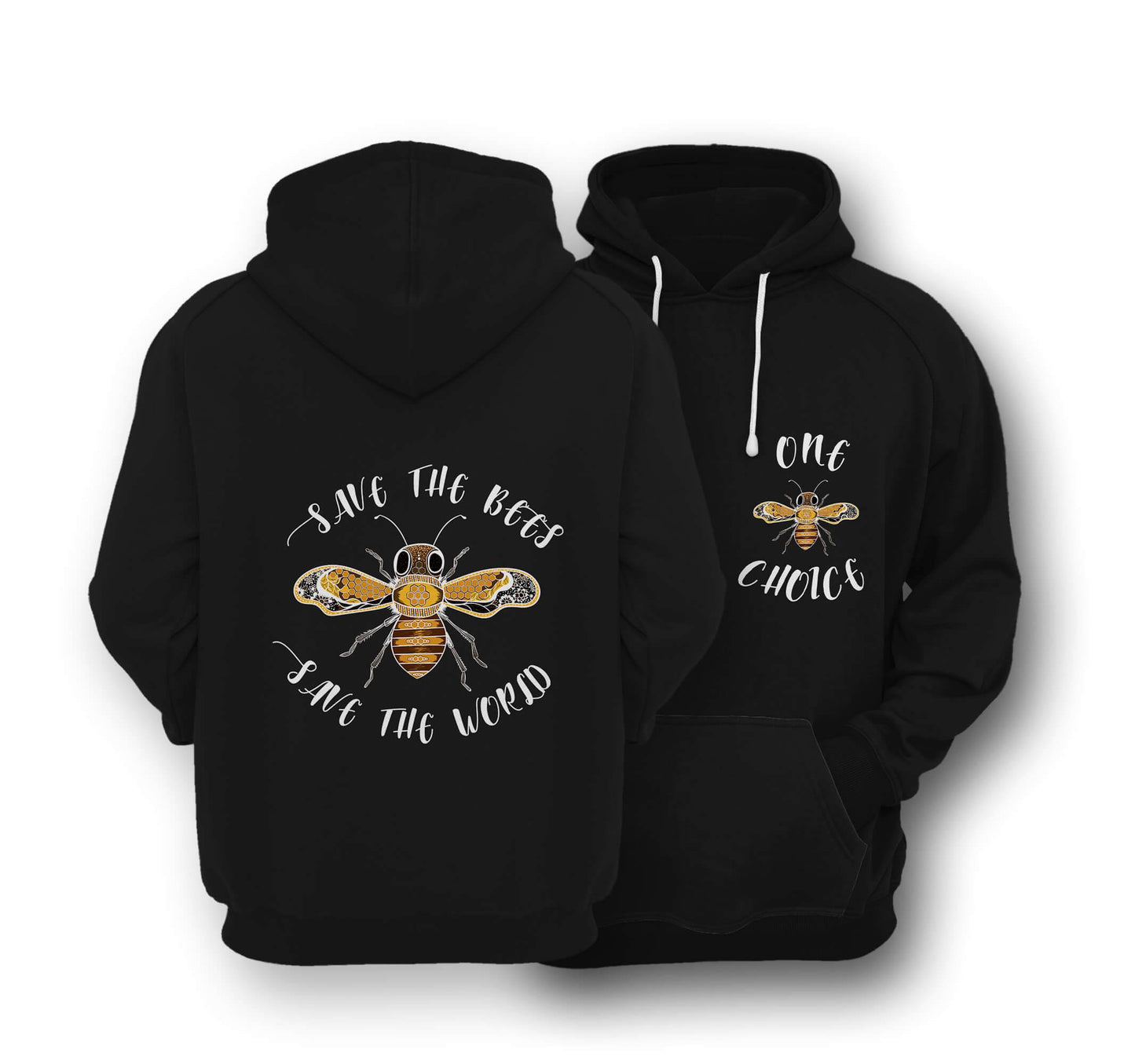 Sustainable Hoodie - Save The Bees, Save The World - One Choice Apparel