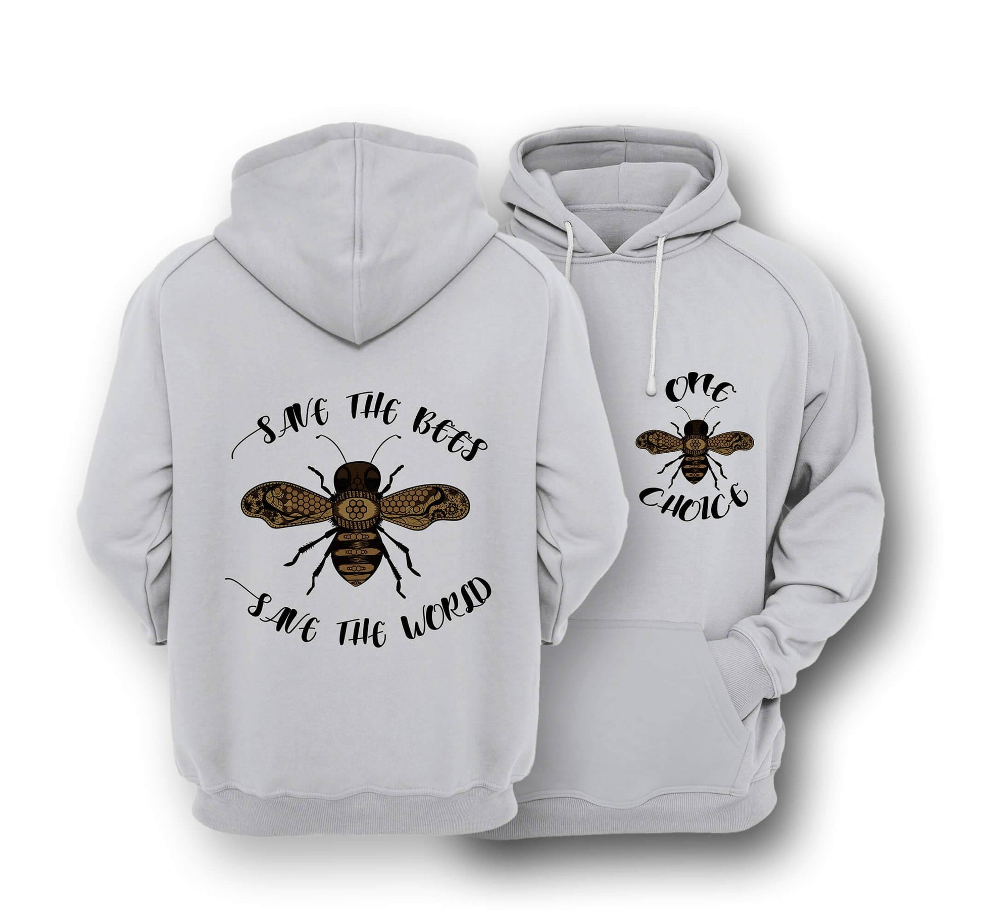 Sustainable Hoodie - Save The Bees, Save The World - One Choice Apparel