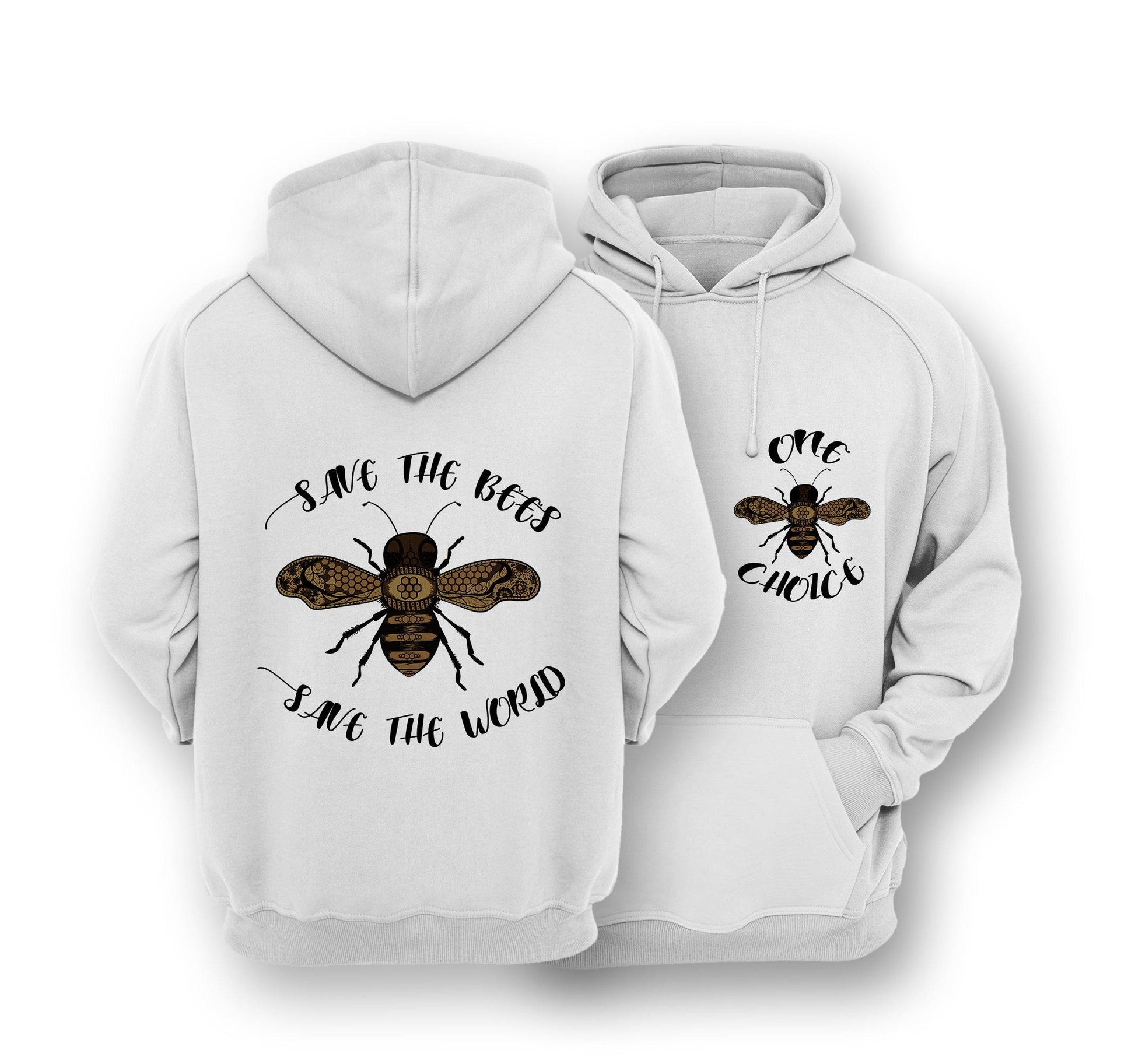 Sustainable Hoodie - Save The Bees, Save The World - One Choice Apparel