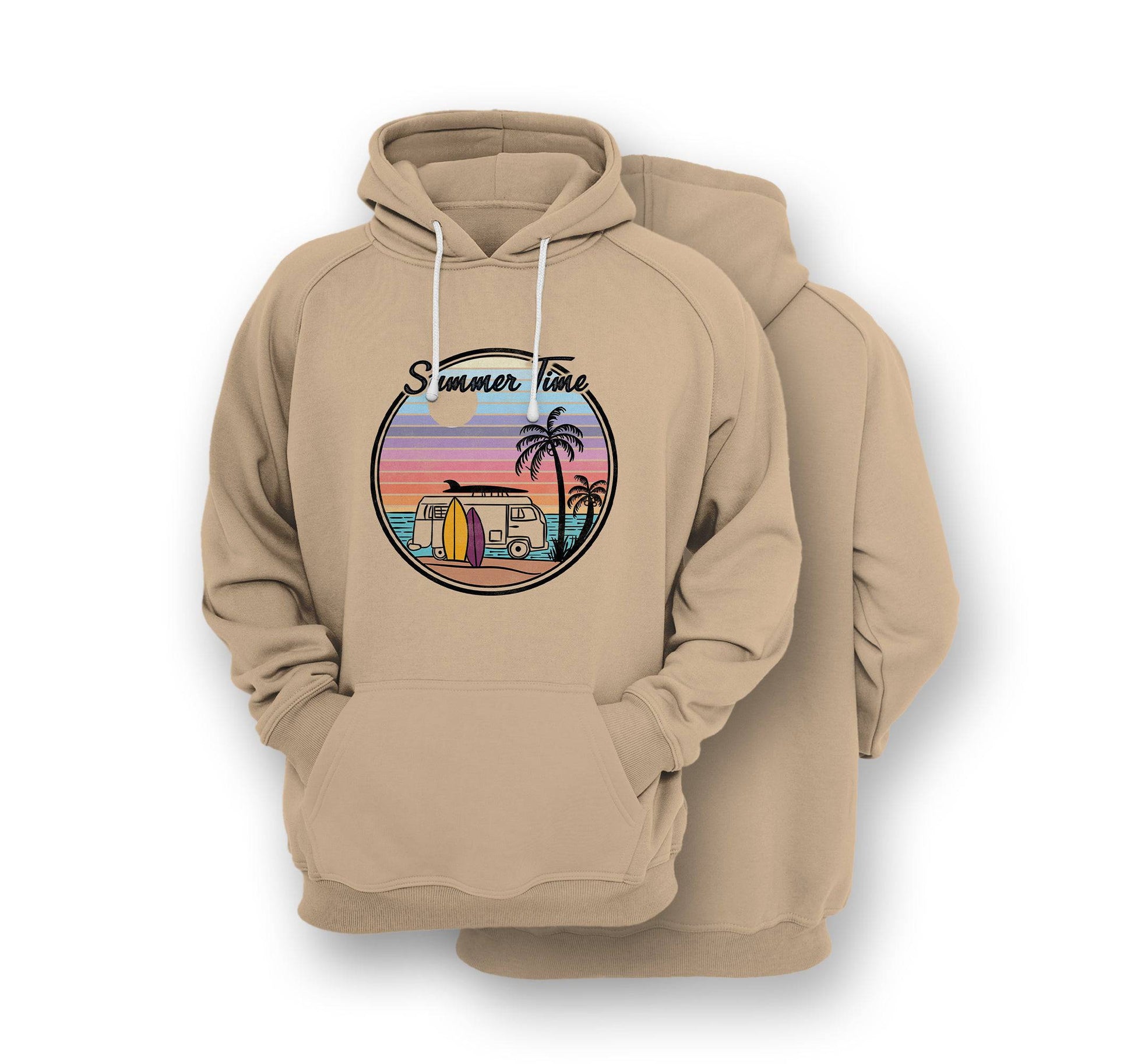 Sustainable Hoodie - Summer Time - Front Print - One Choice Apparel