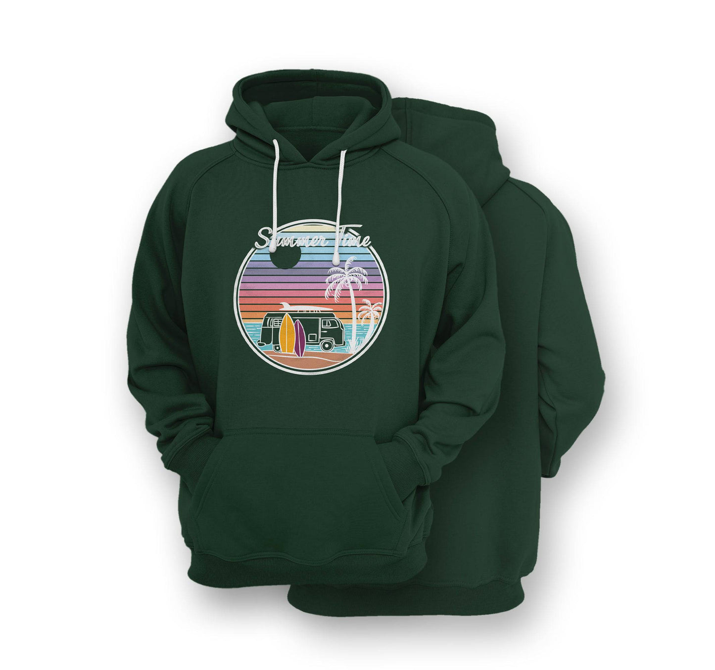 Sustainable Hoodie - Summer Time - Front Print - One Choice Apparel