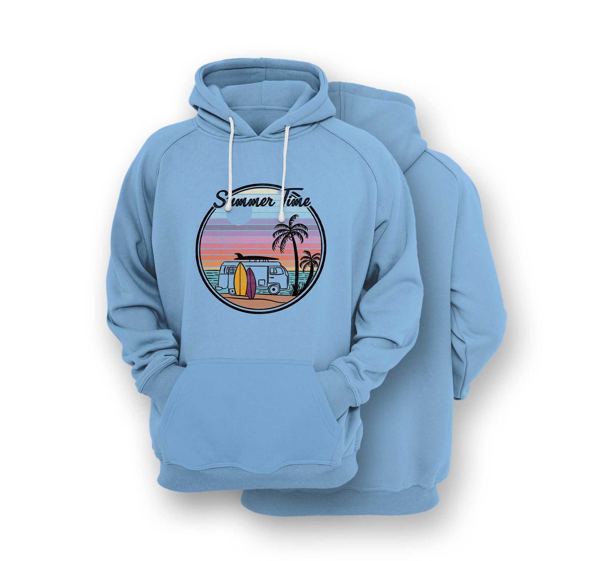 Sustainable Hoodie - Summer Time - Front Print - One Choice Apparel