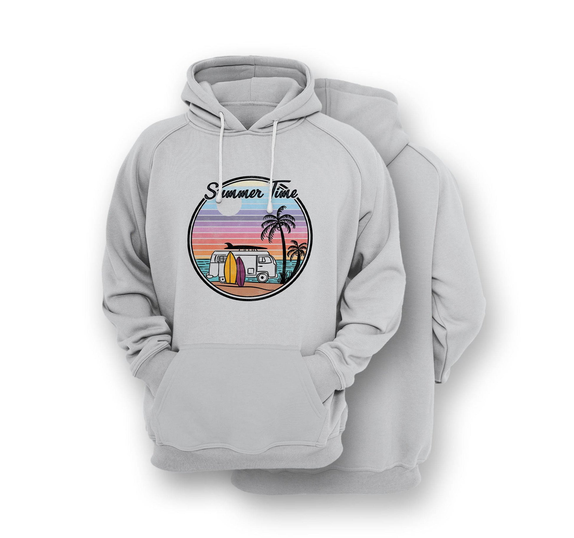 Sustainable Hoodie - Summer Time - Front Print - One Choice Apparel