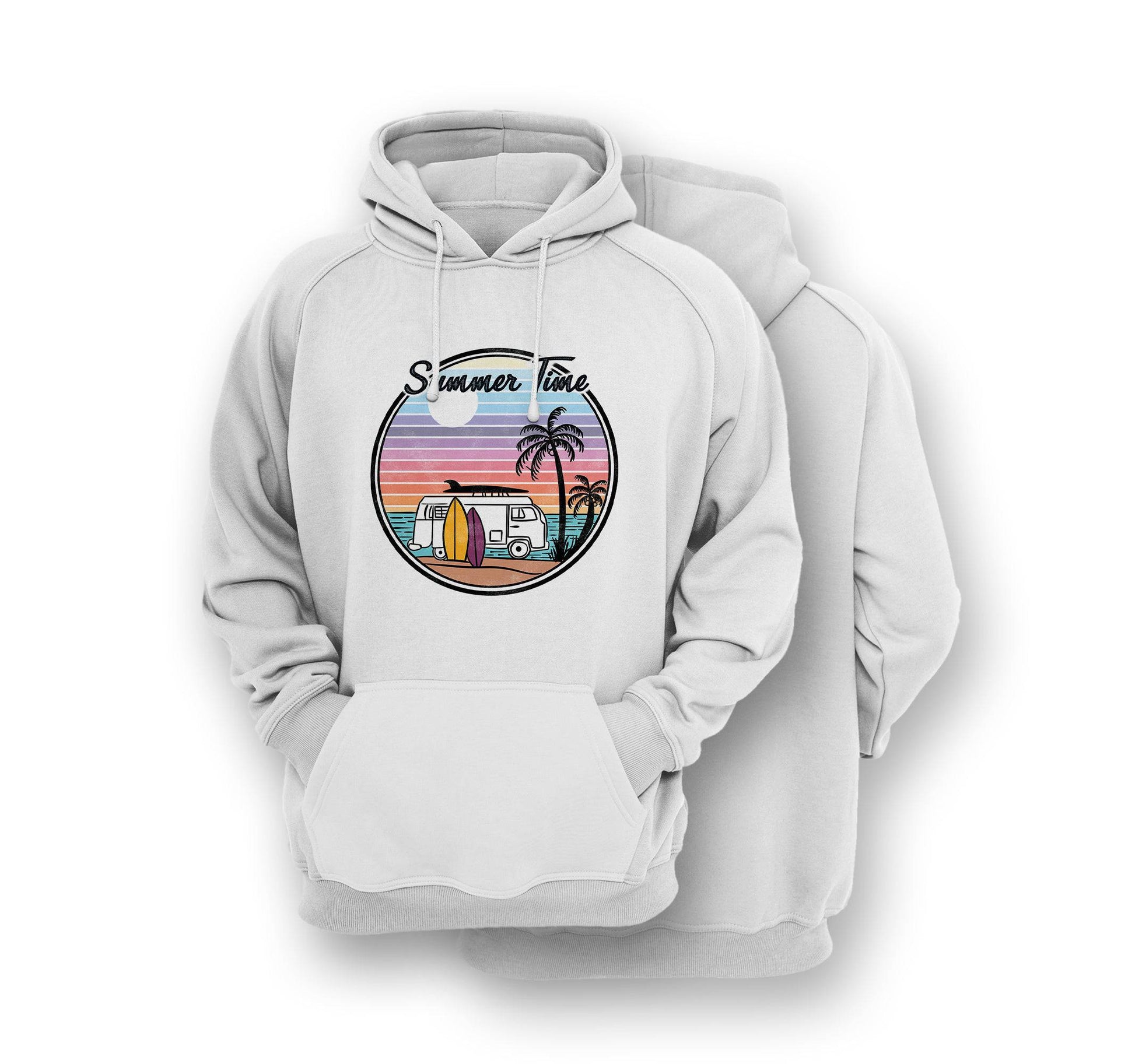 Sustainable Hoodie - Summer Time - Front Print - One Choice Apparel